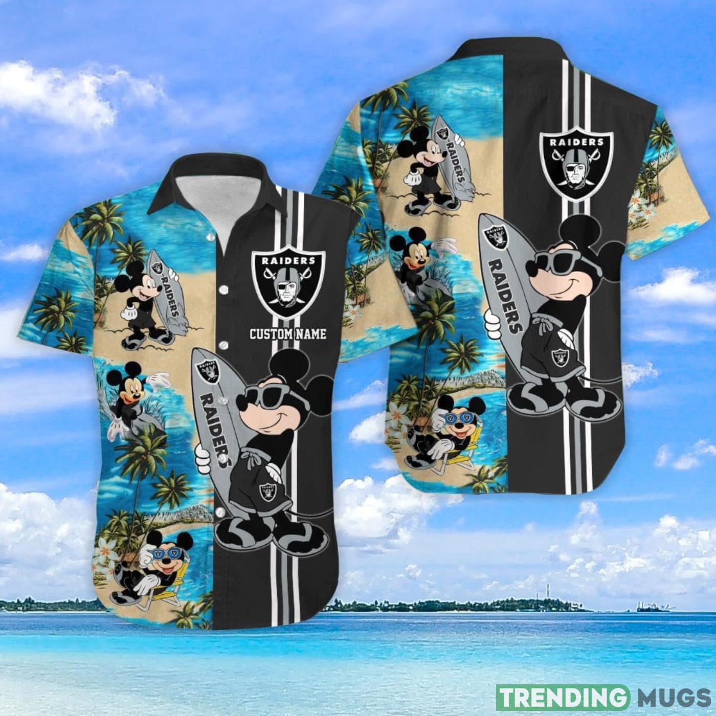 Las Vegas Raiders Mickey Surfing Lover Custom Name Hawaiian Shirt Hawaiian Shirt Las Vegas Raiders Mickey Surfing Lover Custom Name Hawaiian Shirt Hawaiian Shirt