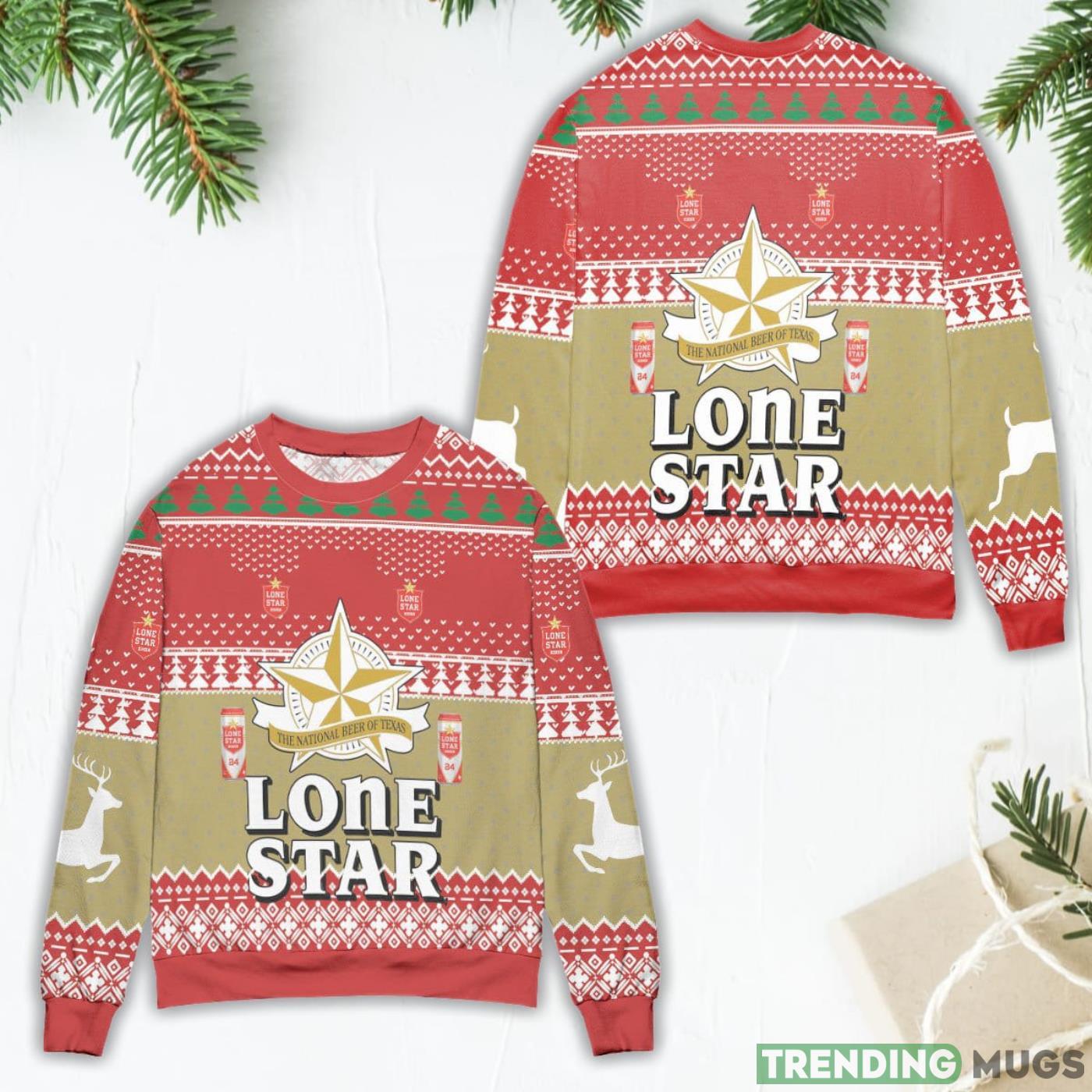 Lone Star The National Beer Of Texas Ugly Christmas Sweater Product Photo 1 Lone Star The National Beer Of Texas Ugly Christmas Sweater Product Photo 1