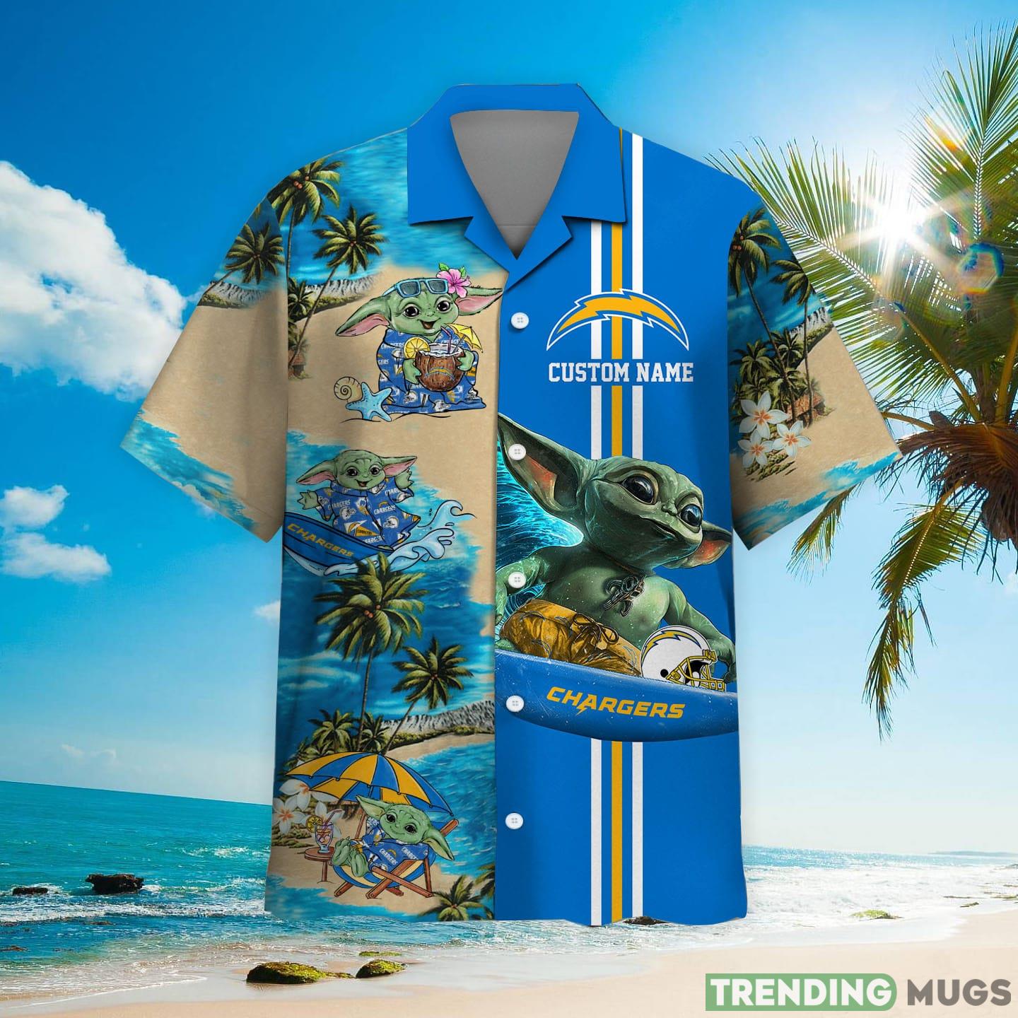 Los Angeles Chargers Baby Yoda Custom Name Hawaiian Shirt Hawaiian Shirt Los Angeles Chargers Baby Yoda Custom Name Hawaiian Shirt Hawaiian Shirt