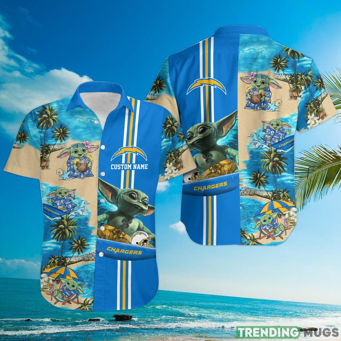 Los Angeles Chargers Baby Yoda Custom Name Hawaiian Shirt Hawaiian Shirt Los Angeles Chargers Baby Yoda Custom Name Hawaiian Shirt Hawaiian Shirt