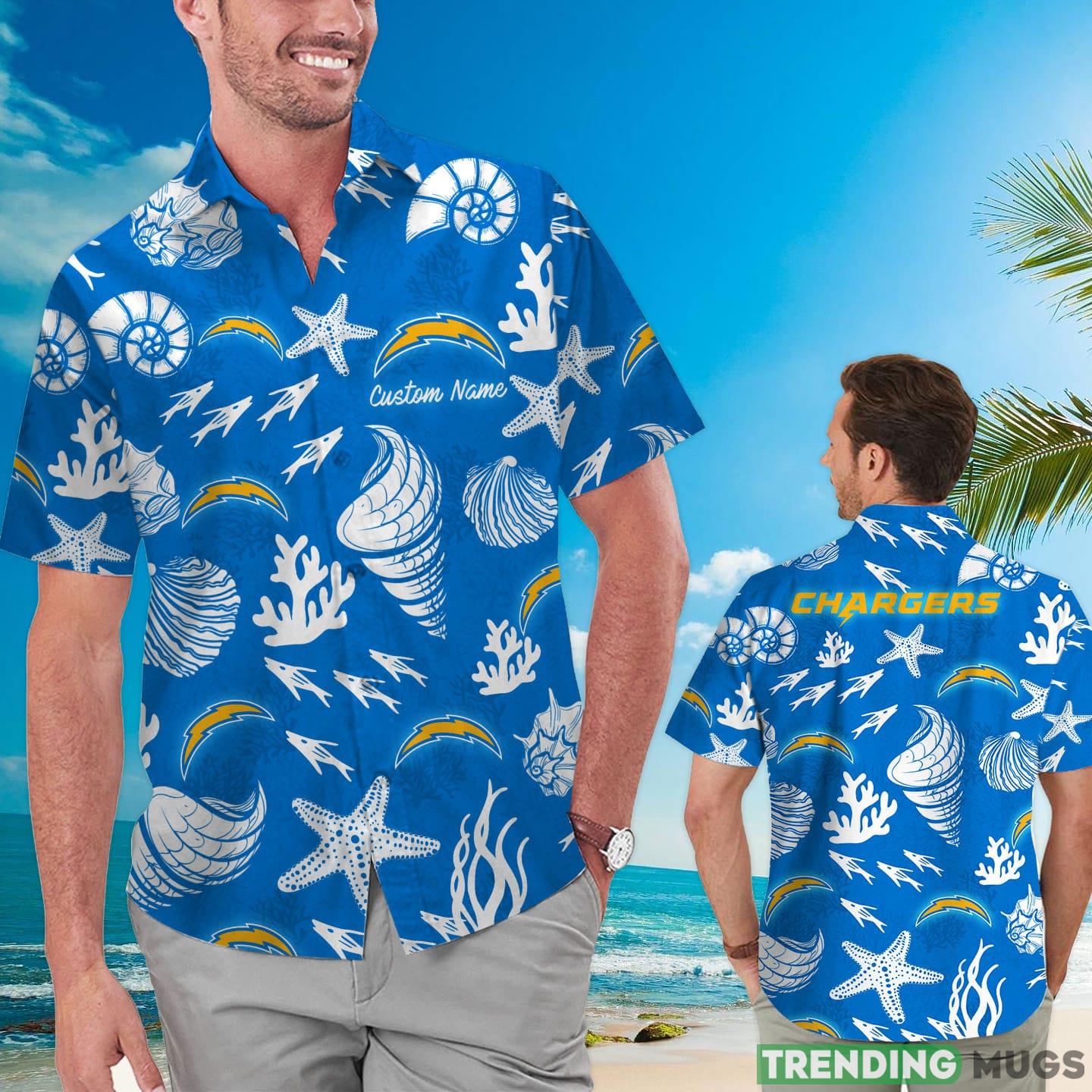 Los Angeles Chargers Custom Name Hawaiian Shirt Product Photo 1 Los Angeles Chargers Custom Name Hawaiian Shirt Product Photo 1