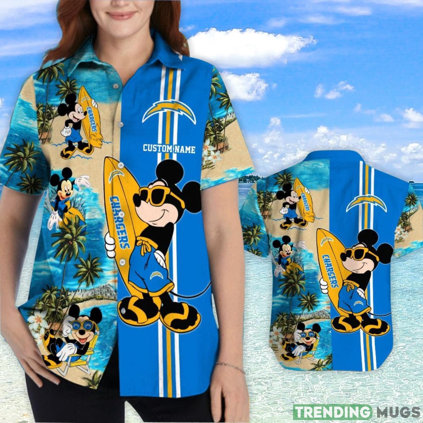 Los Angeles Chargers Mickey Surfing Lover Custom Name Hawaiian Shirt Hawaiian Shirt Los Angeles Chargers Mickey Surfing Lover Custom Name Hawaiian Shirt Hawaiian Shirt