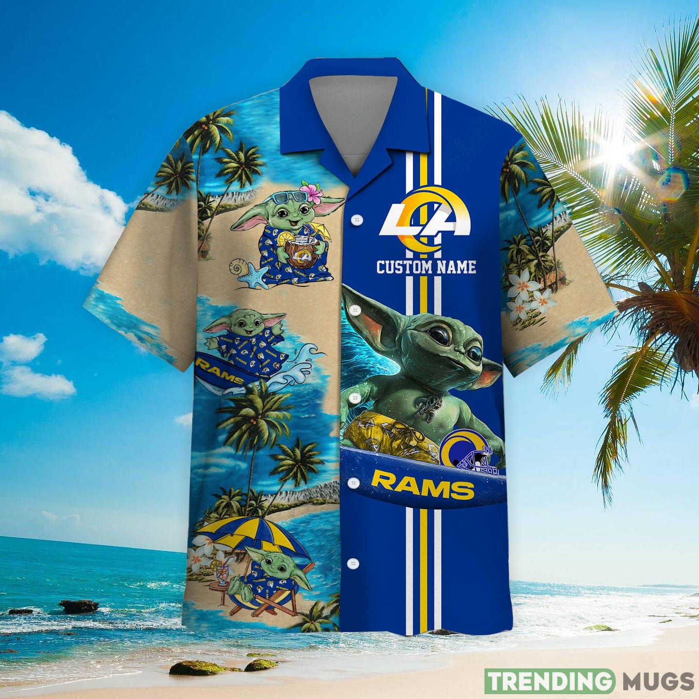 Los Angeles Rams Baby Yoda Custom Name Hawaiian Shirt Hawaiian Shirt Los Angeles Rams Baby Yoda Custom Name Hawaiian Shirt Hawaiian Shirt