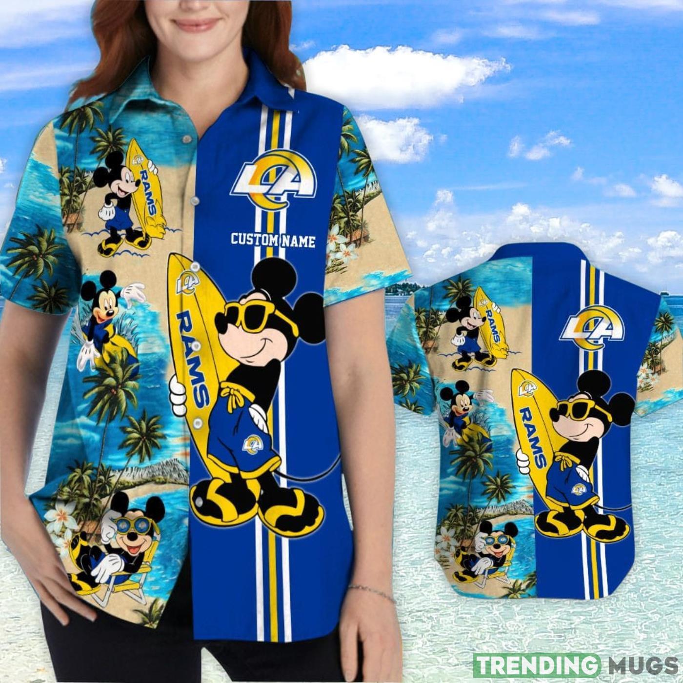 Los Angeles Rams Mickey Surfing Lover Custom Name Hawaiian Shirt Hawaiian Shirt Los Angeles Rams Mickey Surfing Lover Custom Name Hawaiian Shirt Hawaiian Shirt
