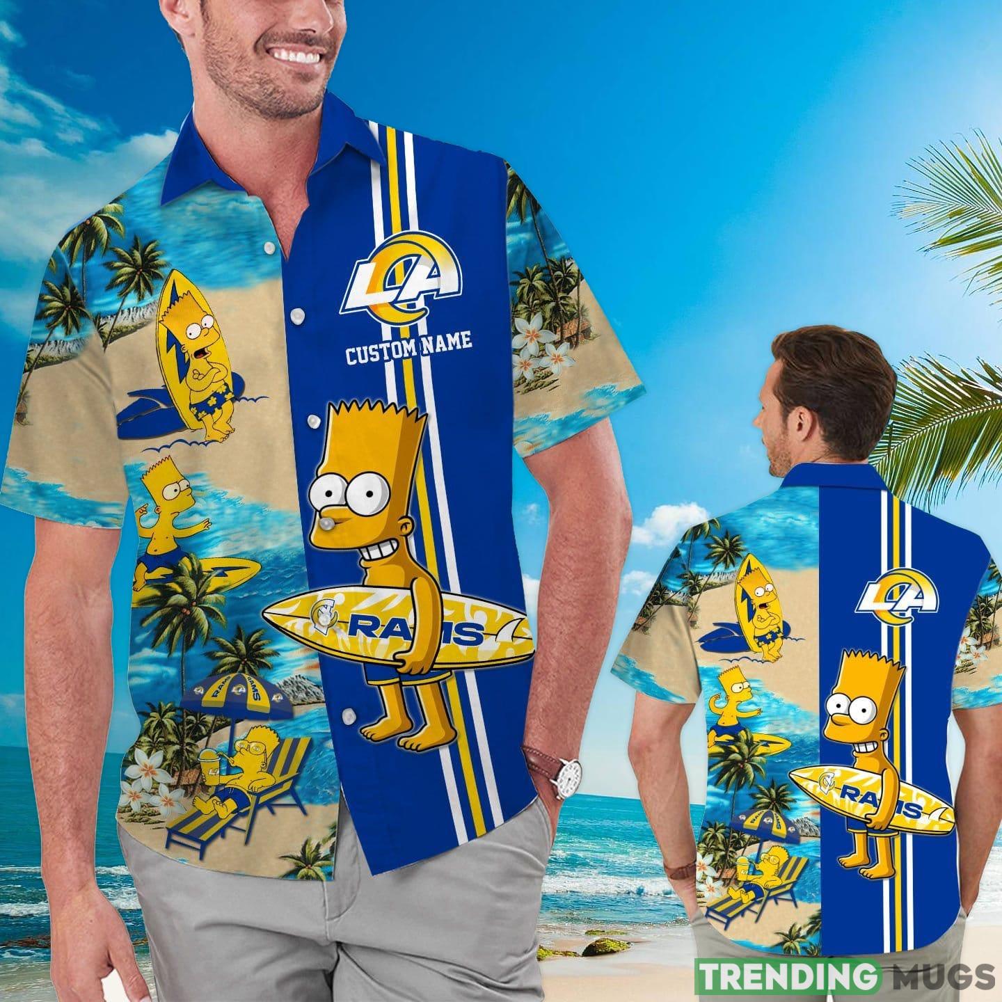 Los Angeles Rams Simpsons Custom Name Hawaiian Shirt Product Photo 1 Los Angeles Rams Simpsons Custom Name Hawaiian Shirt Product Photo 1