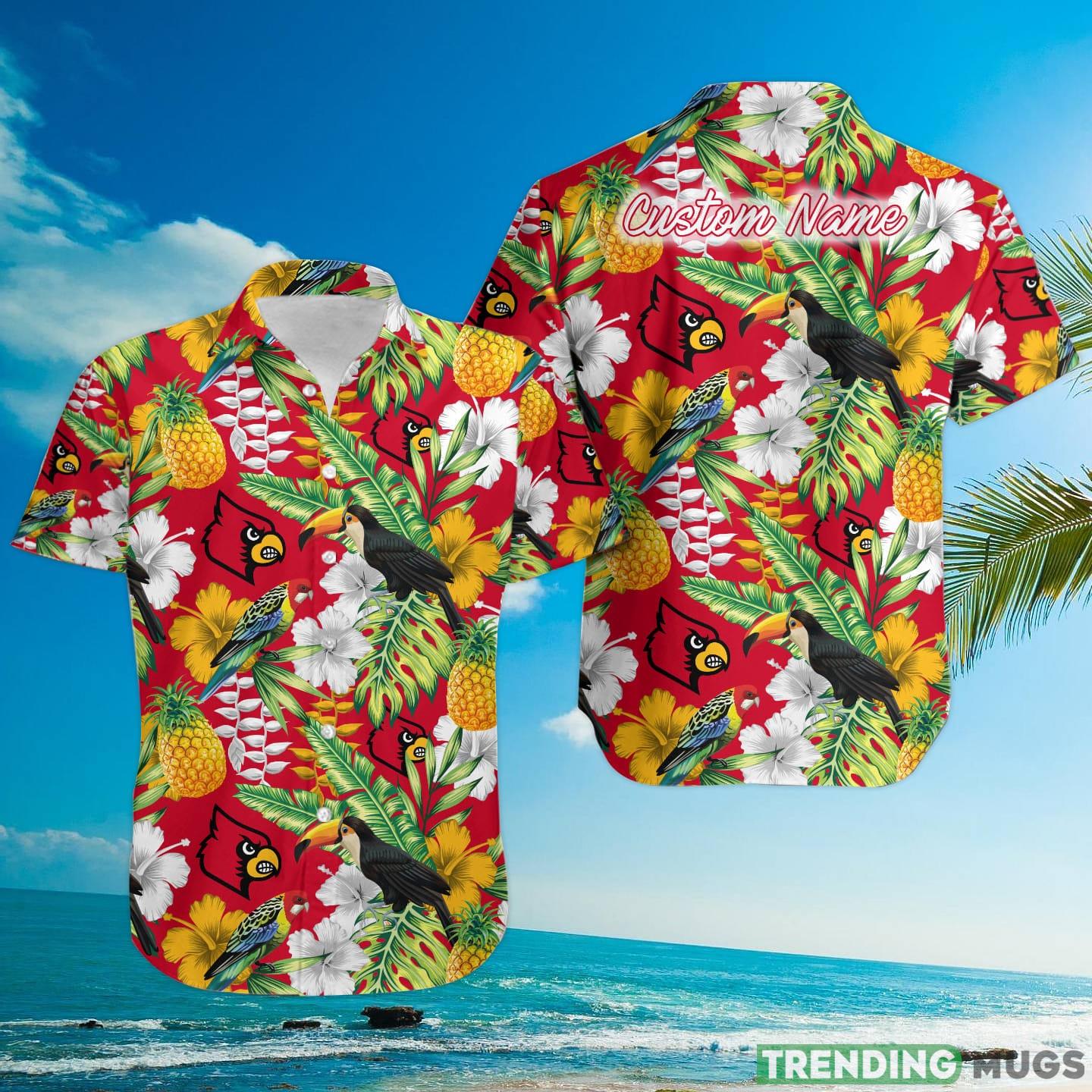 Louisville Cardinals Custom Name Parrot Floral Tropical Hawaiian Shirt Hawaiian Shirt Louisville Cardinals Custom Name Parrot Floral Tropical Hawaiian Shirt Hawaiian Shirt