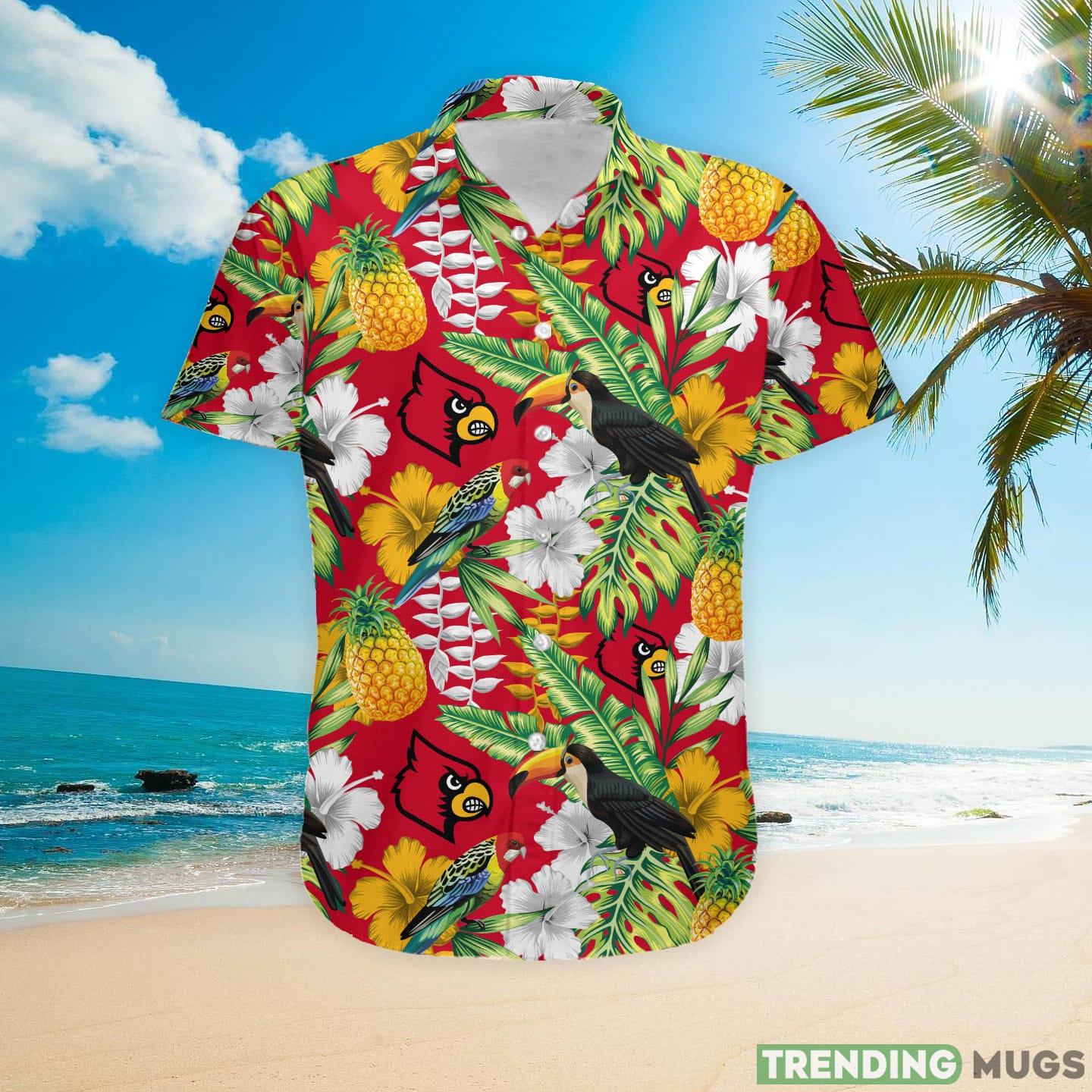 Louisville Cardinals Custom Name Parrot Floral Tropical Hawaiian Shirt Hawaiian Shirt Louisville Cardinals Custom Name Parrot Floral Tropical Hawaiian Shirt Hawaiian Shirt