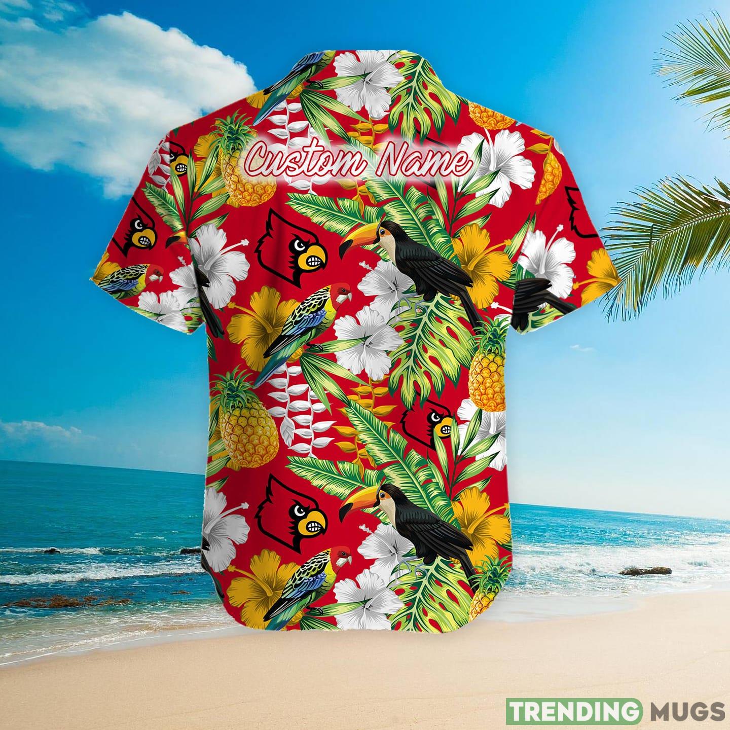 Louisville Cardinals Custom Name Parrot Floral Tropical Hawaiian Shirt Hawaiian Shirt Louisville Cardinals Custom Name Parrot Floral Tropical Hawaiian Shirt Hawaiian Shirt