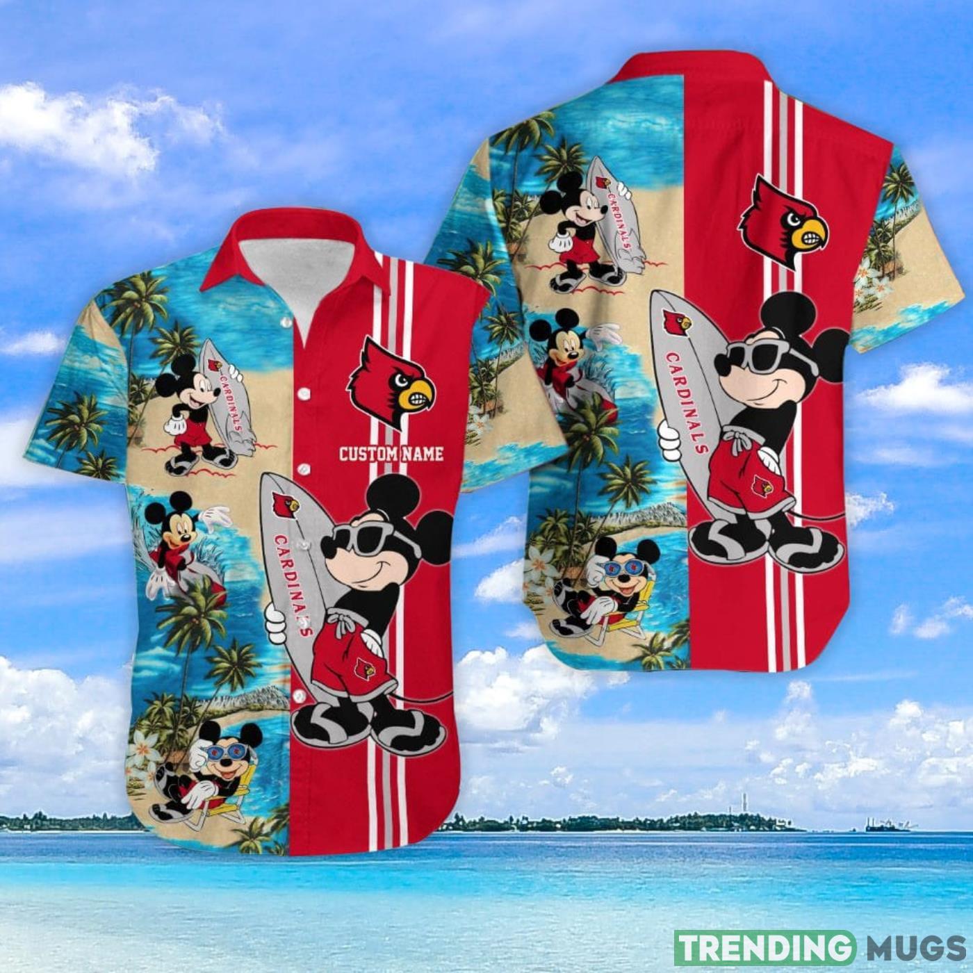 Louisville Cardinals Mickey Surfing Lover Custom Name Hawaiian Shirt Hawaiian Shirt Louisville Cardinals Mickey Surfing Lover Custom Name Hawaiian Shirt Hawaiian Shirt