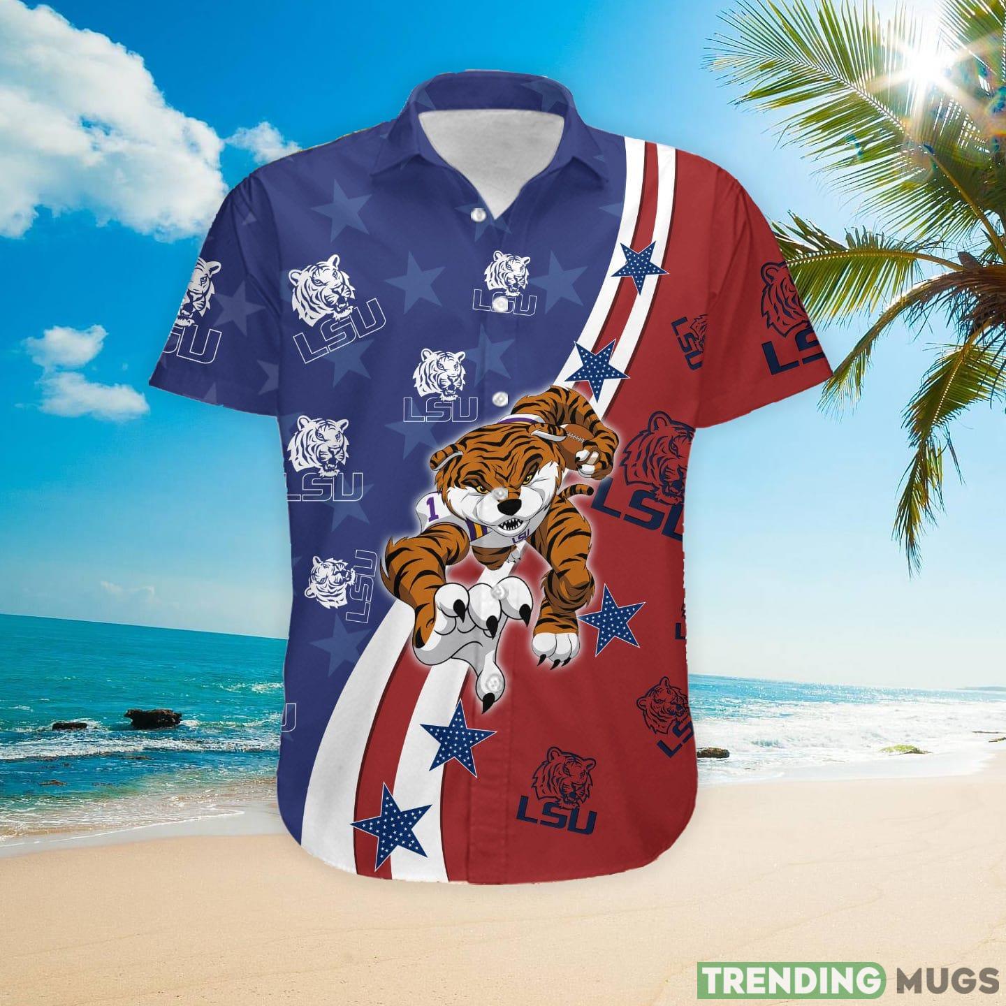 LSU Tigers American Flag Custom Name Hawaiian Shirt Hawaiian Shirt LSU Tigers American Flag Custom Name Hawaiian Shirt Hawaiian Shirt