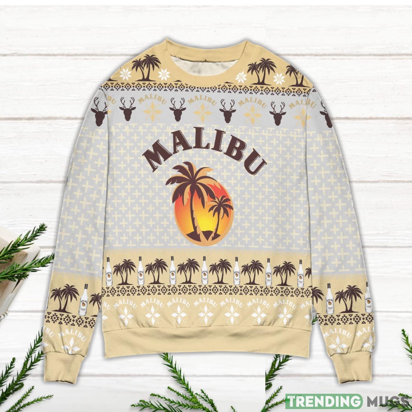 Malibu Coconut Rum Logo Palm Tree Ugly Christmas Sweater Sweater Malibu Coconut Rum Logo Palm Tree Ugly Christmas Sweater Sweater