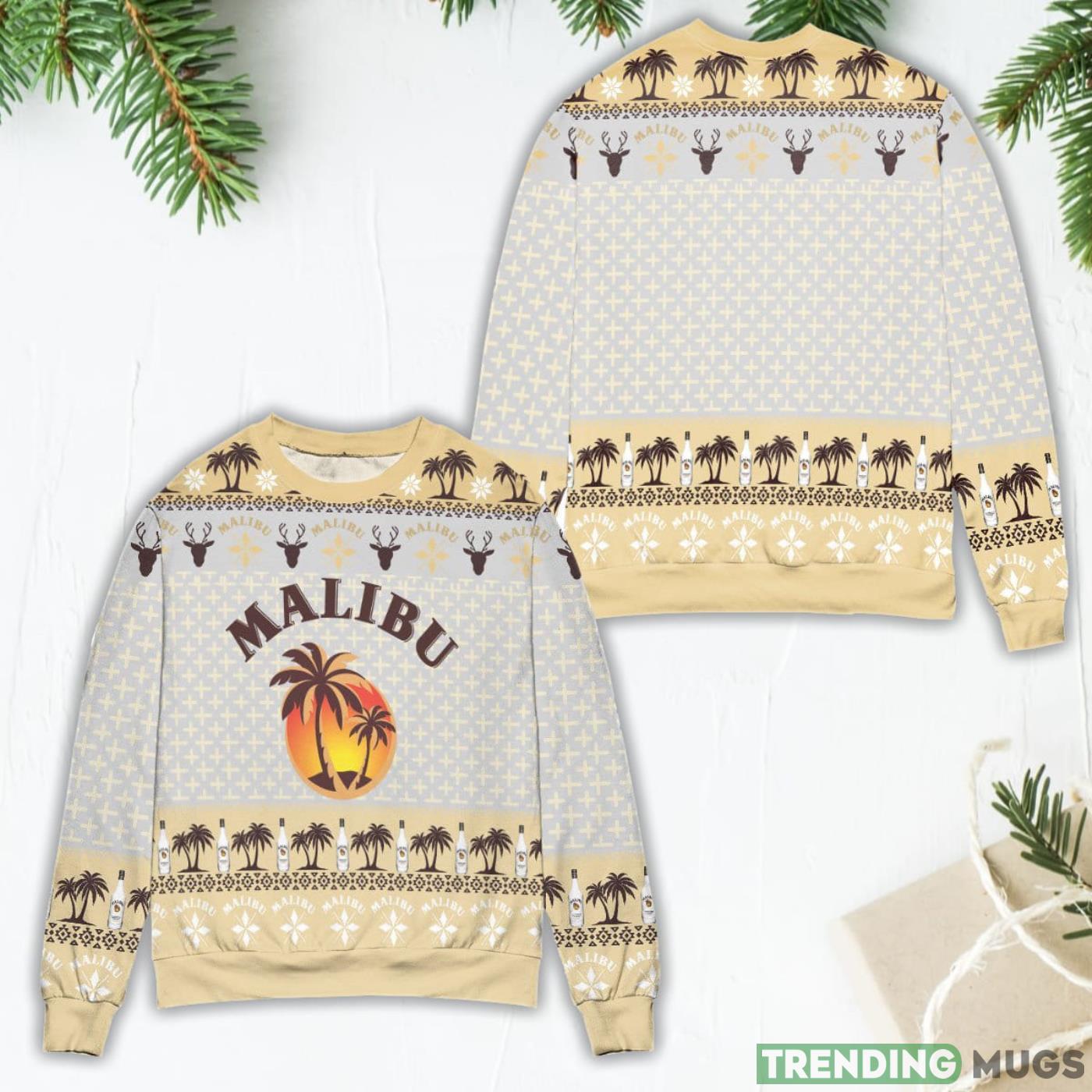 Malibu Coconut Rum Logo Palm Tree Ugly Christmas Sweater Product Photo 1 Malibu Coconut Rum Logo Palm Tree Ugly Christmas Sweater Product Photo 1