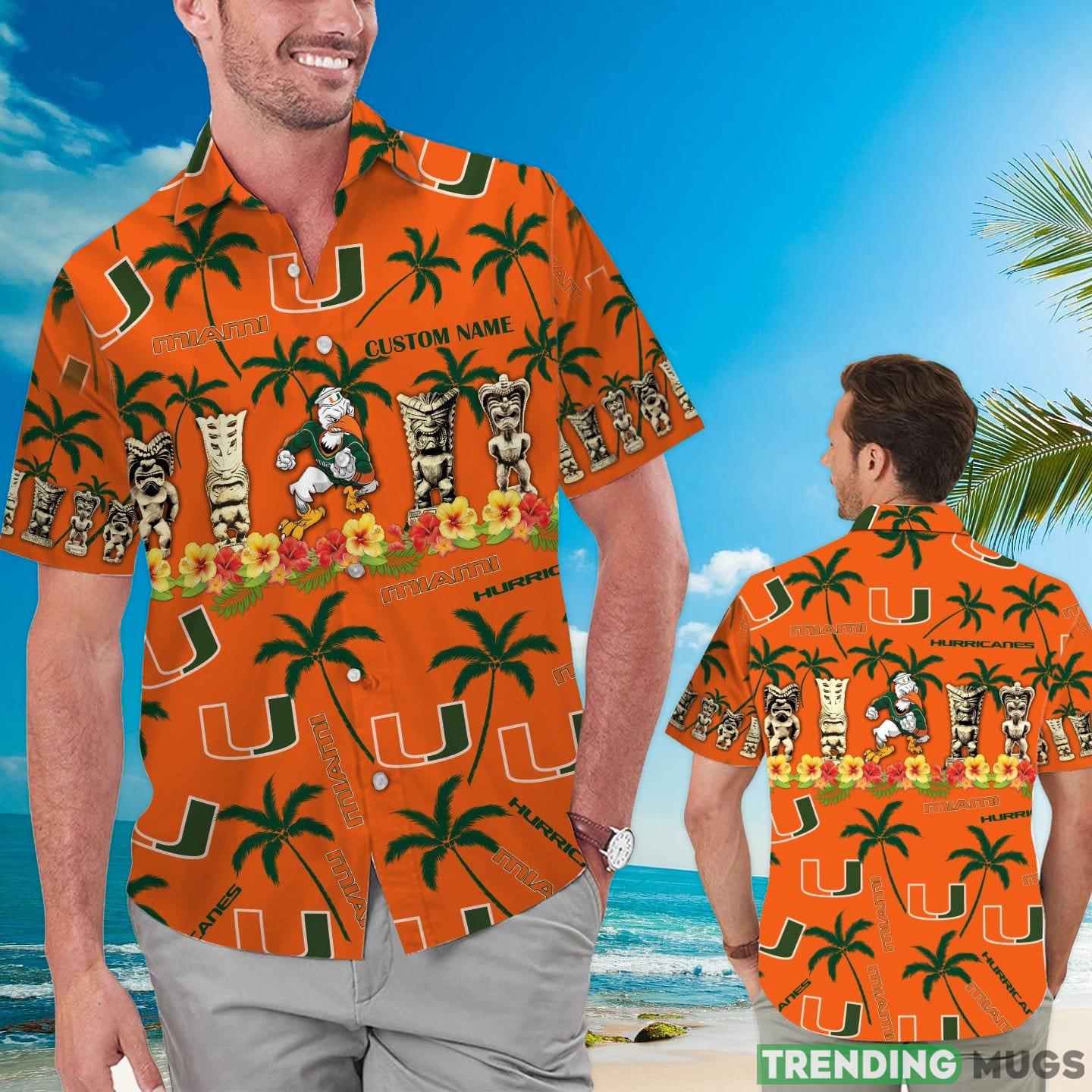 Miami Hurricanes Custom Name Hawaiian Shirt For Fans Product Photo 1 Miami Hurricanes Custom Name Hawaiian Shirt For Fans Product Photo 1