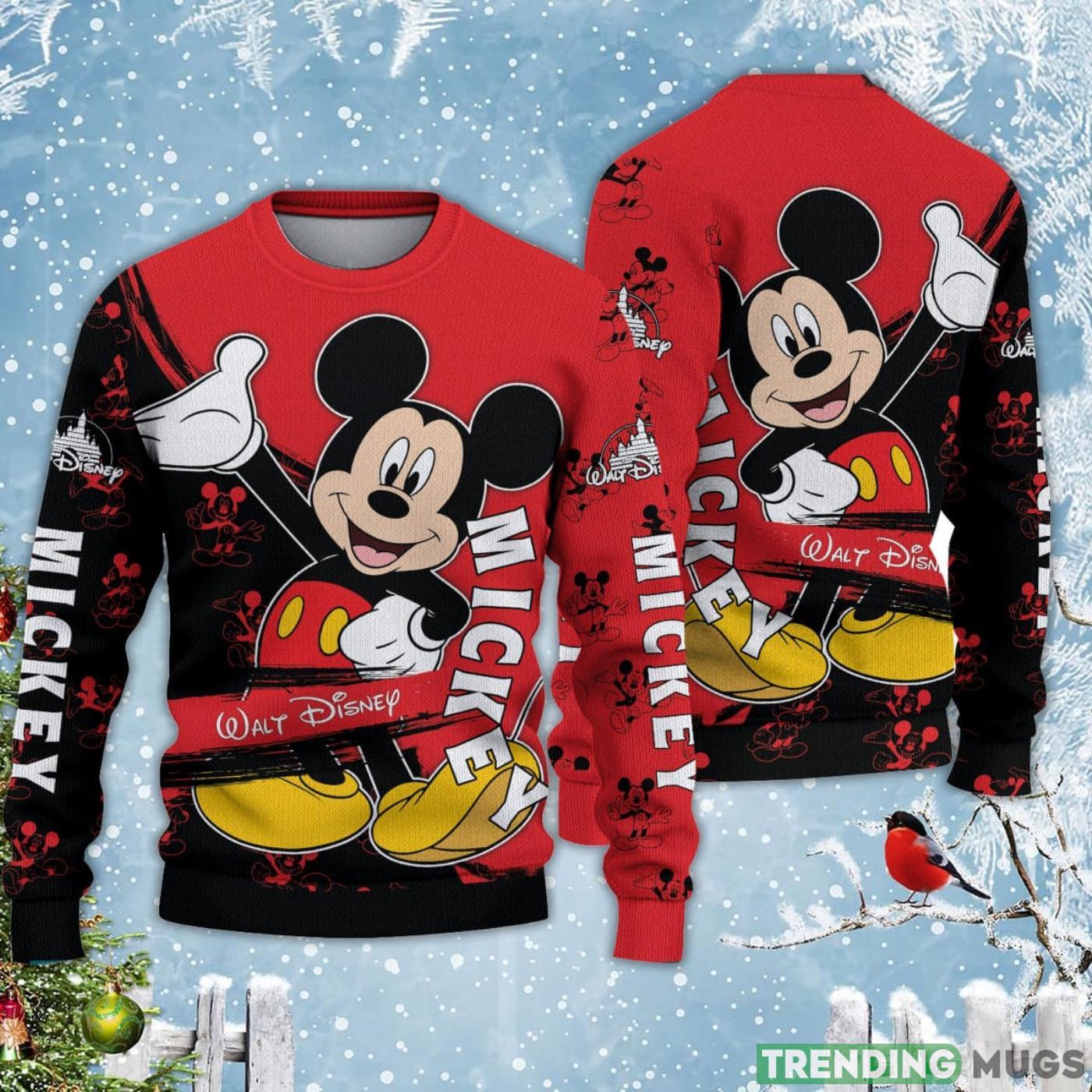Mickey Mouse Black Red Disney Carrtoon Lover Ugly Christmas Sweater Product Photo 1 Mickey Mouse Black Red Disney Carrtoon Lover Ugly Christmas Sweater Product Photo 1