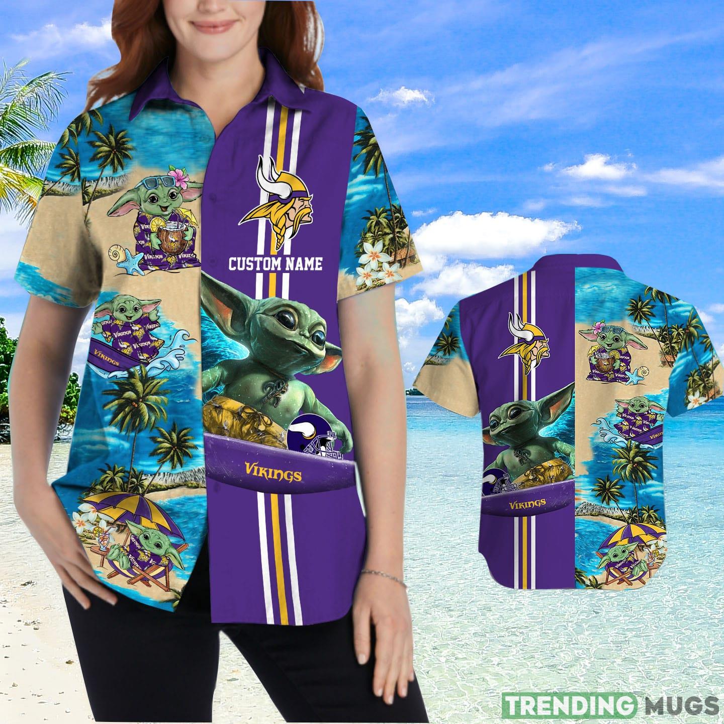 Minnesota Vikings Baby Yoda Custom Name Hawaiian Shirt Hawaiian Shirt Minnesota Vikings Baby Yoda Custom Name Hawaiian Shirt Hawaiian Shirt