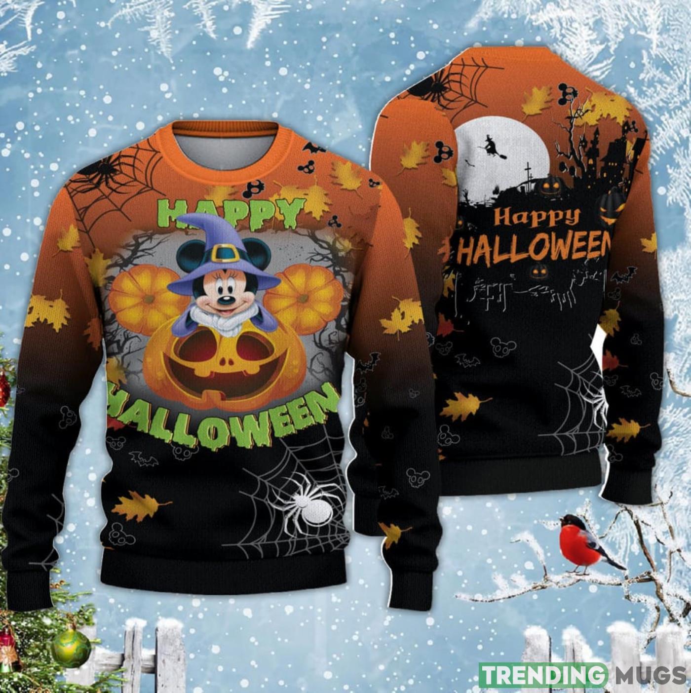 Minnie Mouse Witches Happy Halloween Ugly Christmas Sweater Product Photo 1 Minnie Mouse Witches Happy Halloween Ugly Christmas Sweater Product Photo 1