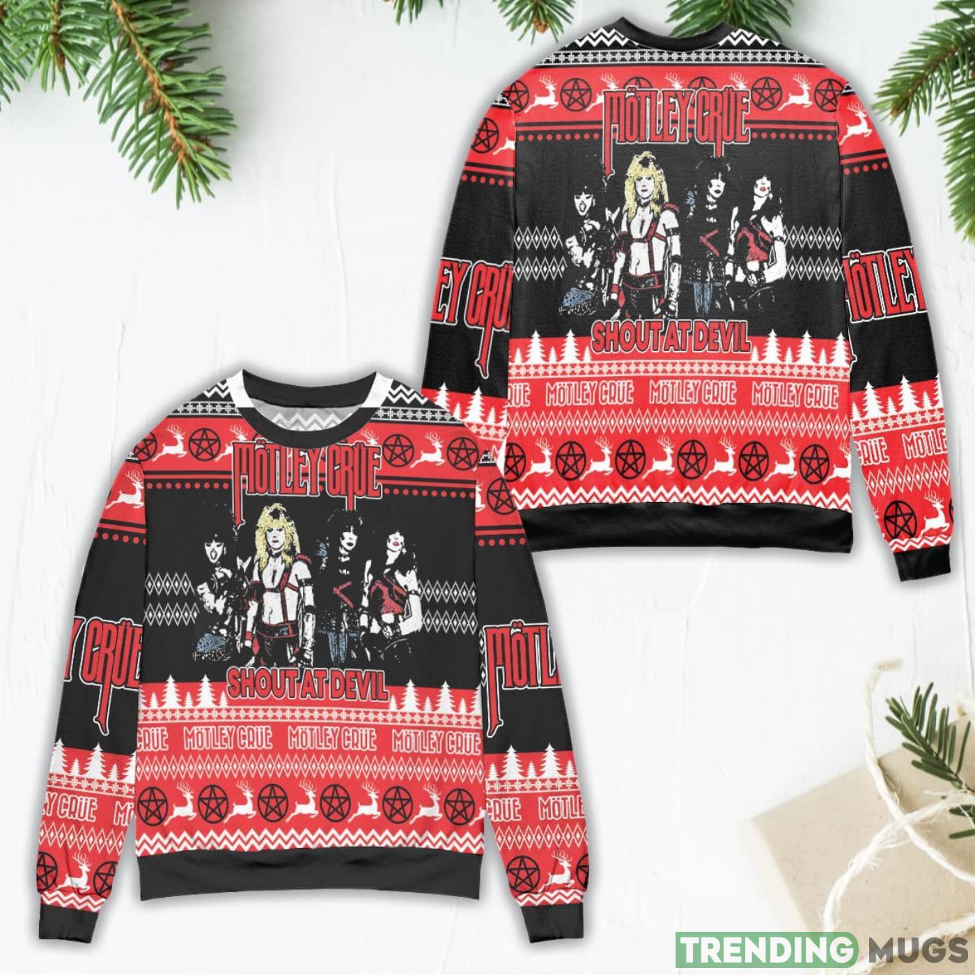 Motley Crue Band Shout At Devil Ugly Christmas Sweater Product Photo 1 Motley Crue Band Shout At Devil Ugly Christmas Sweater Product Photo 1