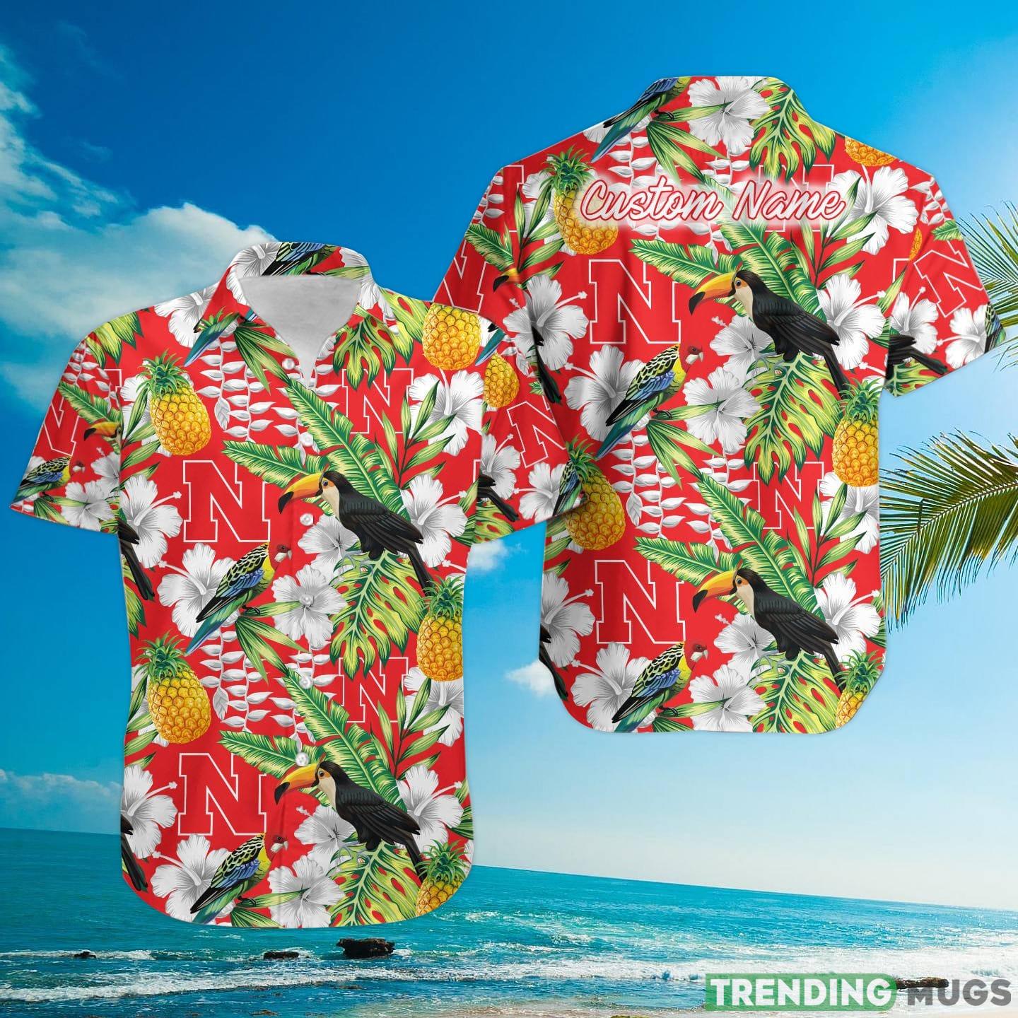 Nebraska Cornhuskers Custom Name Parrot Floral Tropical Hawaiian Shirt Hawaiian Shirt Nebraska Cornhuskers Custom Name Parrot Floral Tropical Hawaiian Shirt Hawaiian Shirt