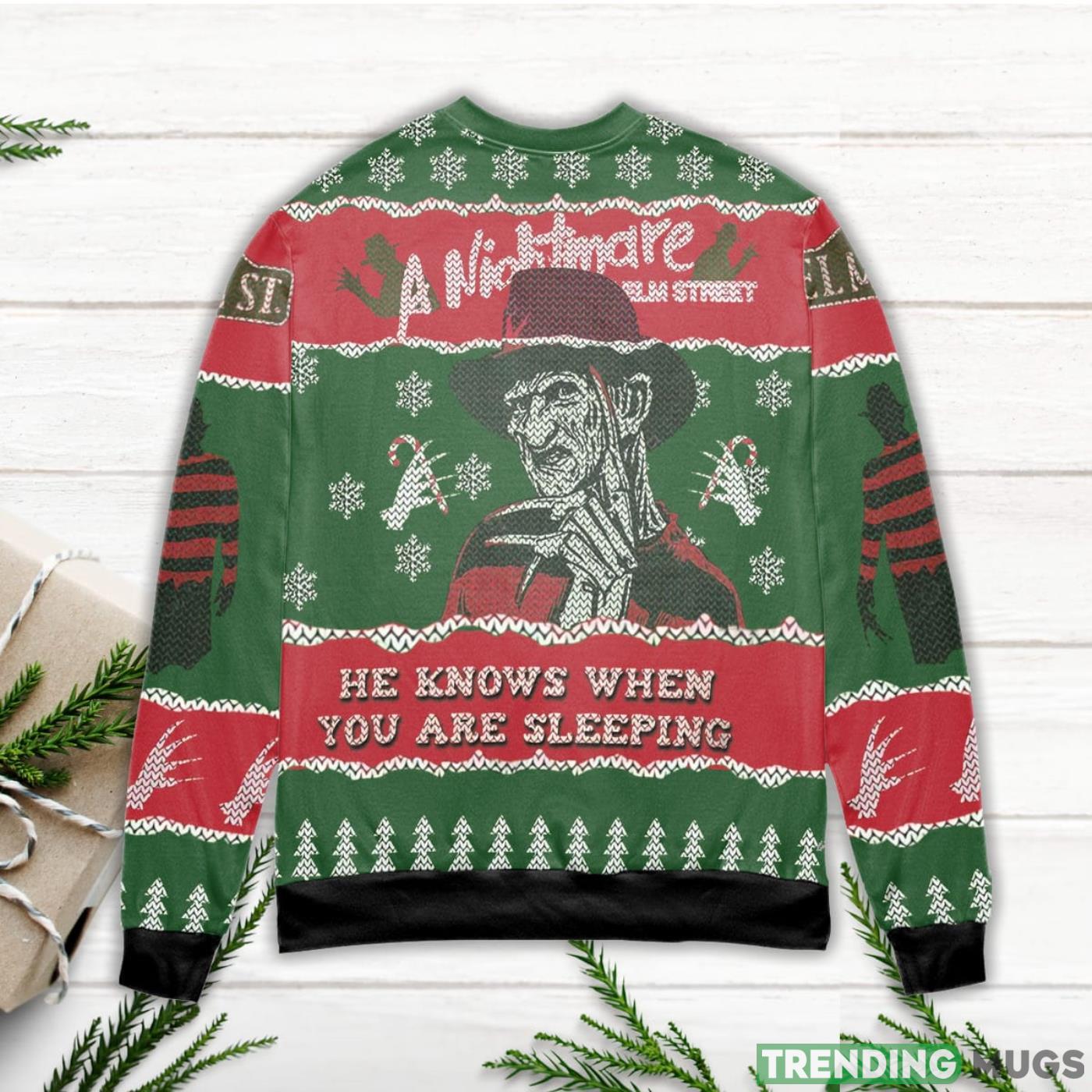 Nightmare On Elm Street He Knows Ugly Christmas Sweater Sweater Nightmare On Elm Street He Knows Ugly Christmas Sweater Sweater