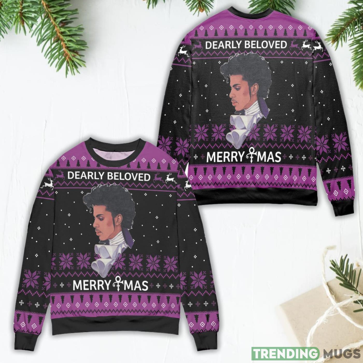 Prince Dearly Beloved Merry Christmas Ugly Christmas Sweater Purple Product Photo 1 Prince Dearly Beloved Merry Christmas Ugly Christmas Sweater Purple Product Photo 1