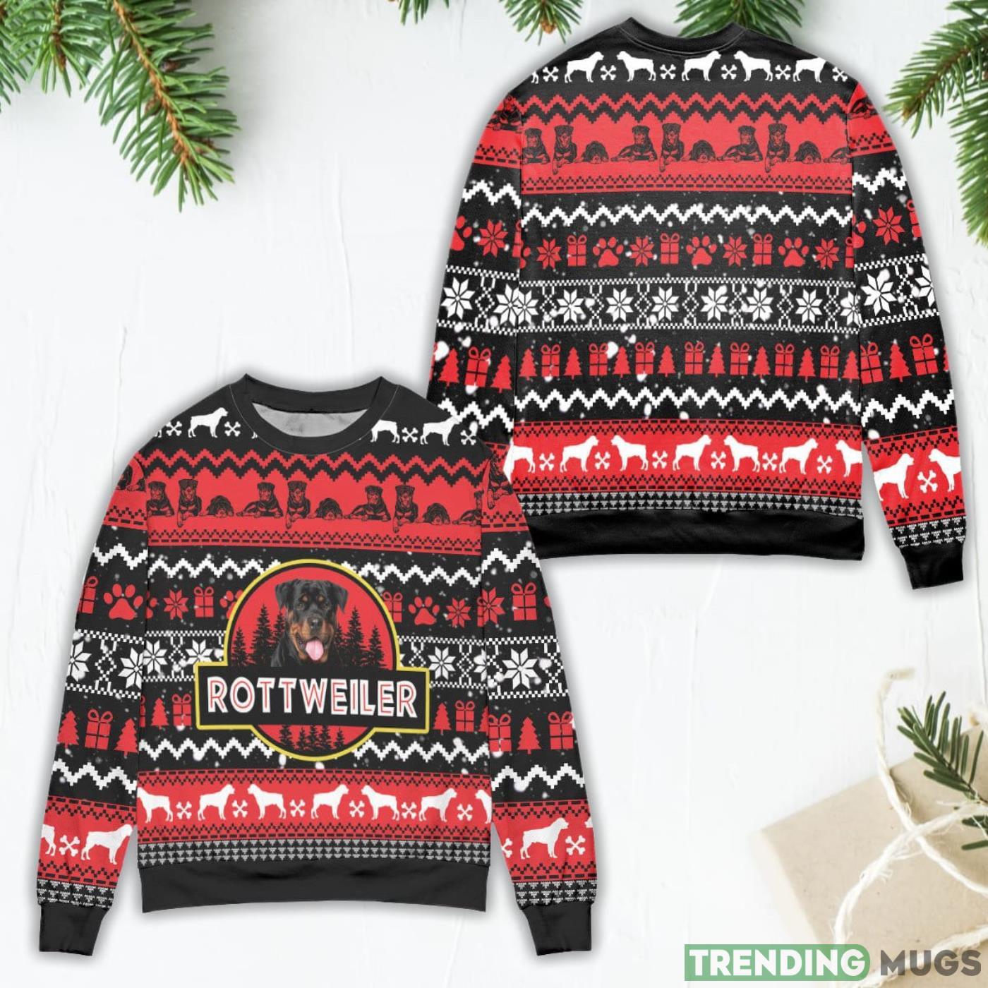 Rottweiler Dog Ugly Christmas Sweater Product Photo 1