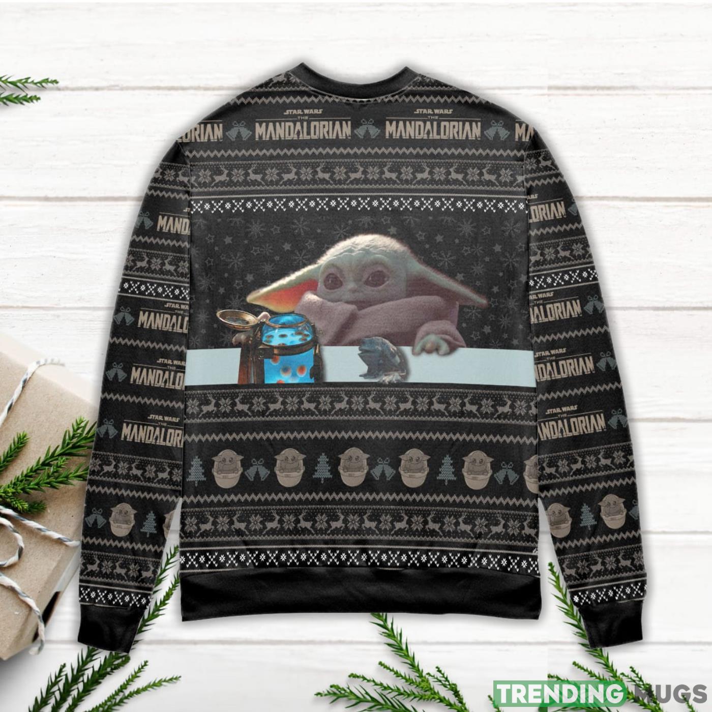 Star Wars Mandalorian & Baby Yoda Snowflake Pattern Ugly Christmas Sweater Sweater Star Wars Mandalorian & Baby Yoda Snowflake Pattern Ugly Christmas Sweater Sweater