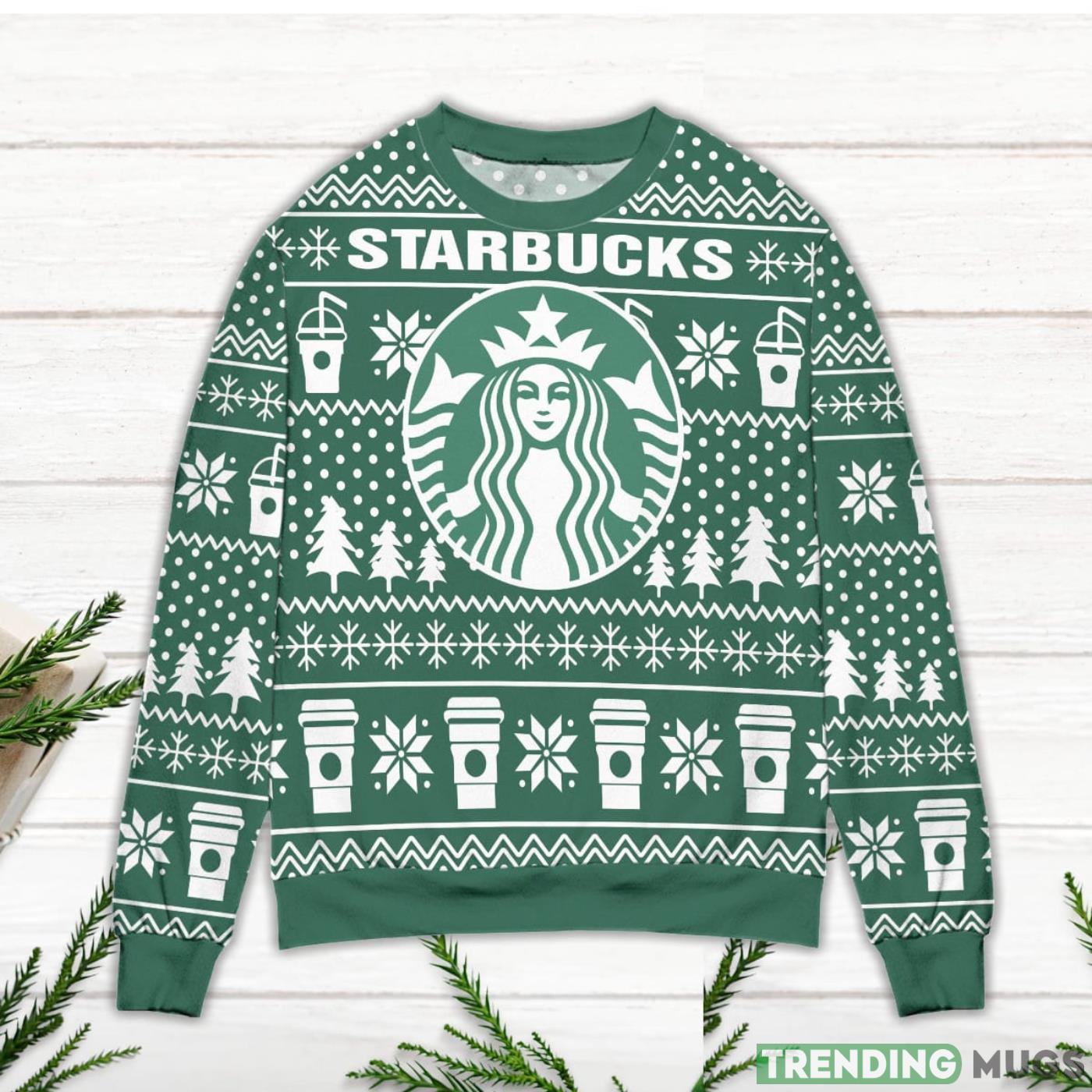 Starbucks Logo Christmas Pattern Ugly Christmas Sweater Sweater Starbucks Logo Christmas Pattern Ugly Christmas Sweater Sweater