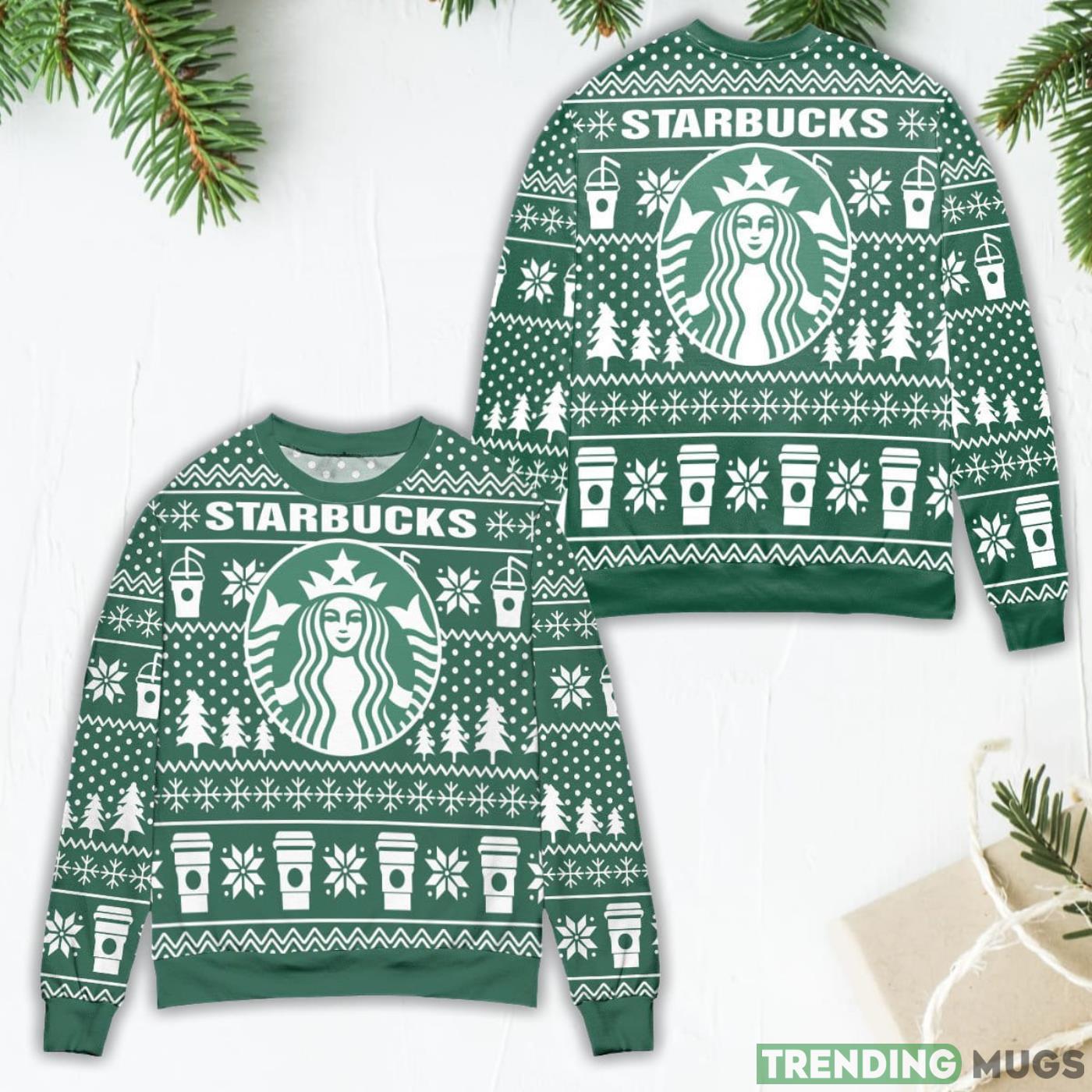 Starbucks Logo Christmas Pattern Ugly Christmas Sweater Product Photo 1 Starbucks Logo Christmas Pattern Ugly Christmas Sweater Product Photo 1