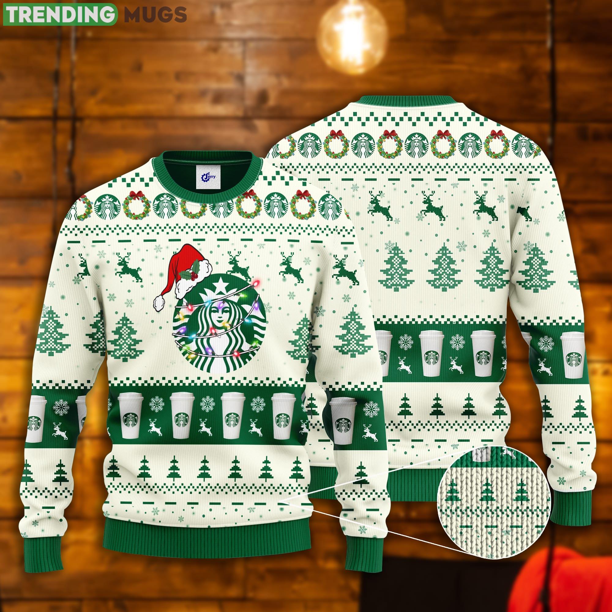 Starbucks Santa Hat Christmas Ugly Christmas Sweater Product Photo 1 Starbucks Santa Hat Christmas Ugly Christmas Sweater Product Photo 1