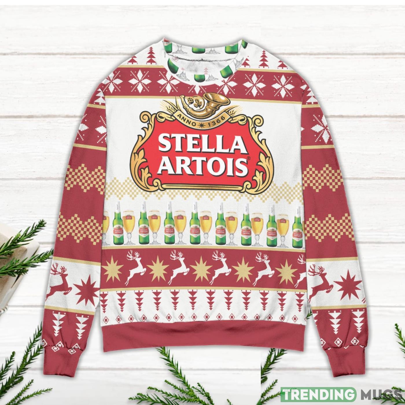 Stella Artois Beer Logo Christmas Pattern Ugly Christmas Sweater Sweater Stella Artois Beer Logo Christmas Pattern Ugly Christmas Sweater Sweater