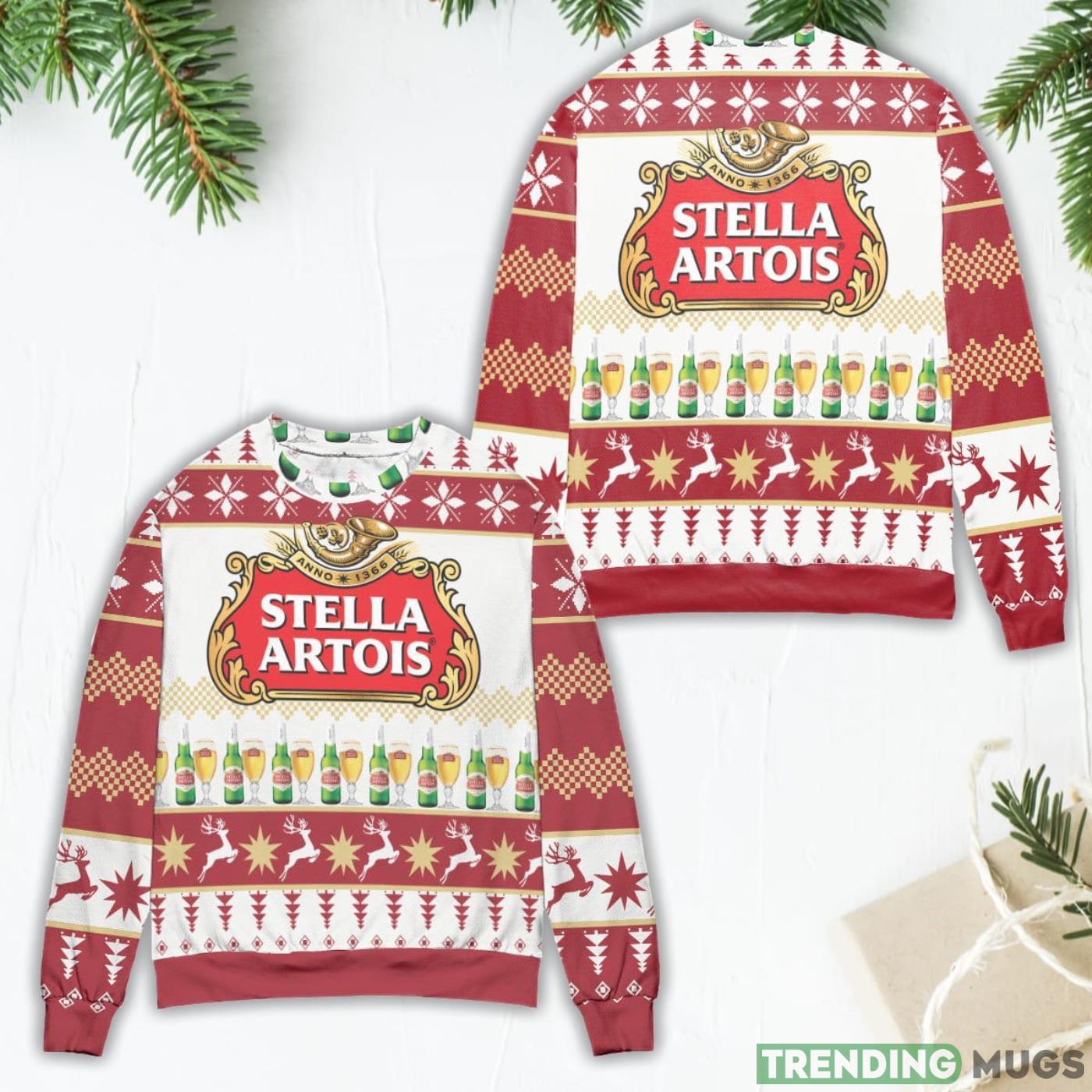 Stella Artois Beer Logo Christmas Pattern Ugly Christmas Sweater Product Photo 1 Stella Artois Beer Logo Christmas Pattern Ugly Christmas Sweater Product Photo 1