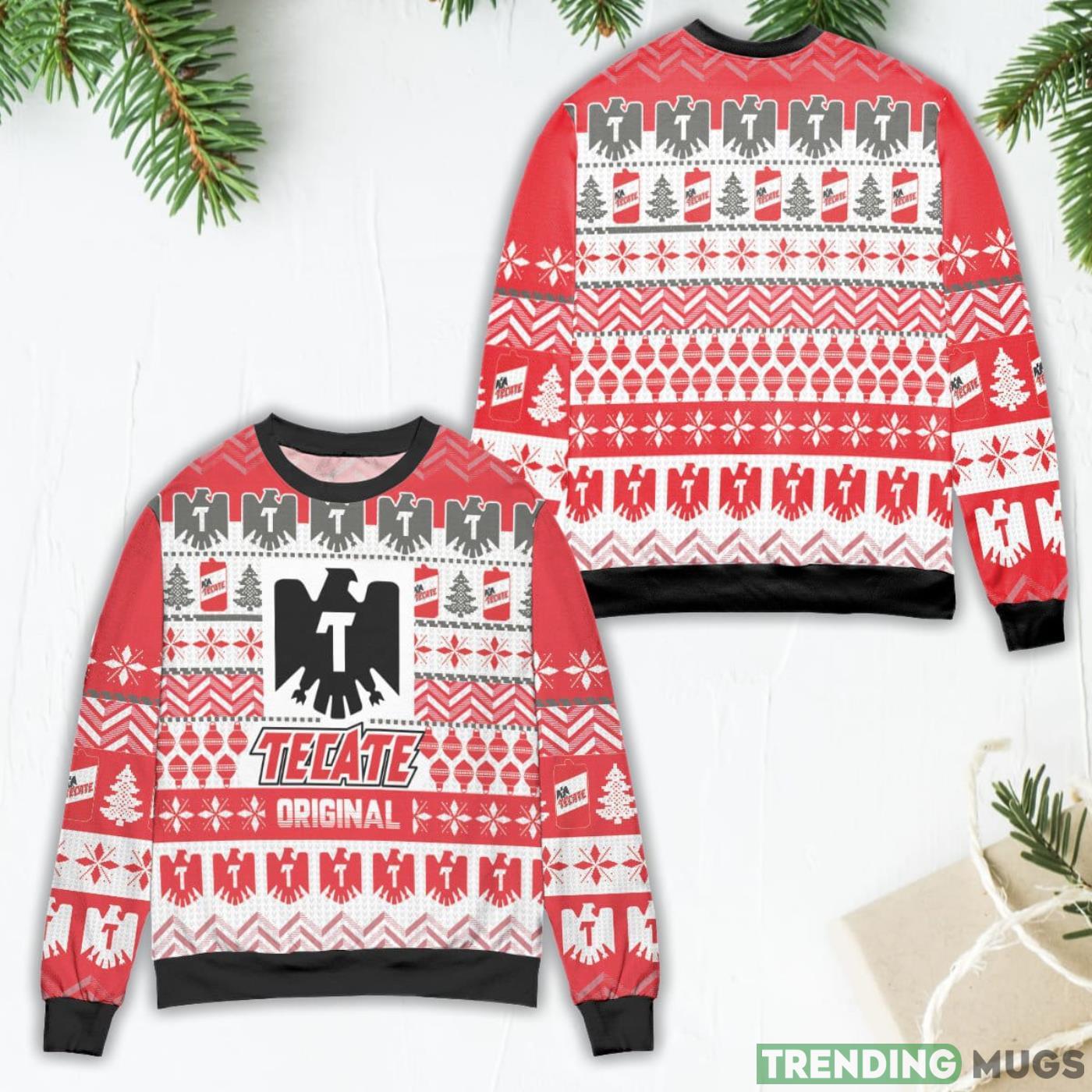 Tecate Original Pine Tree Pattern Ugly Christmas Sweater Product Photo 1 Tecate Original Pine Tree Pattern Ugly Christmas Sweater Product Photo 1