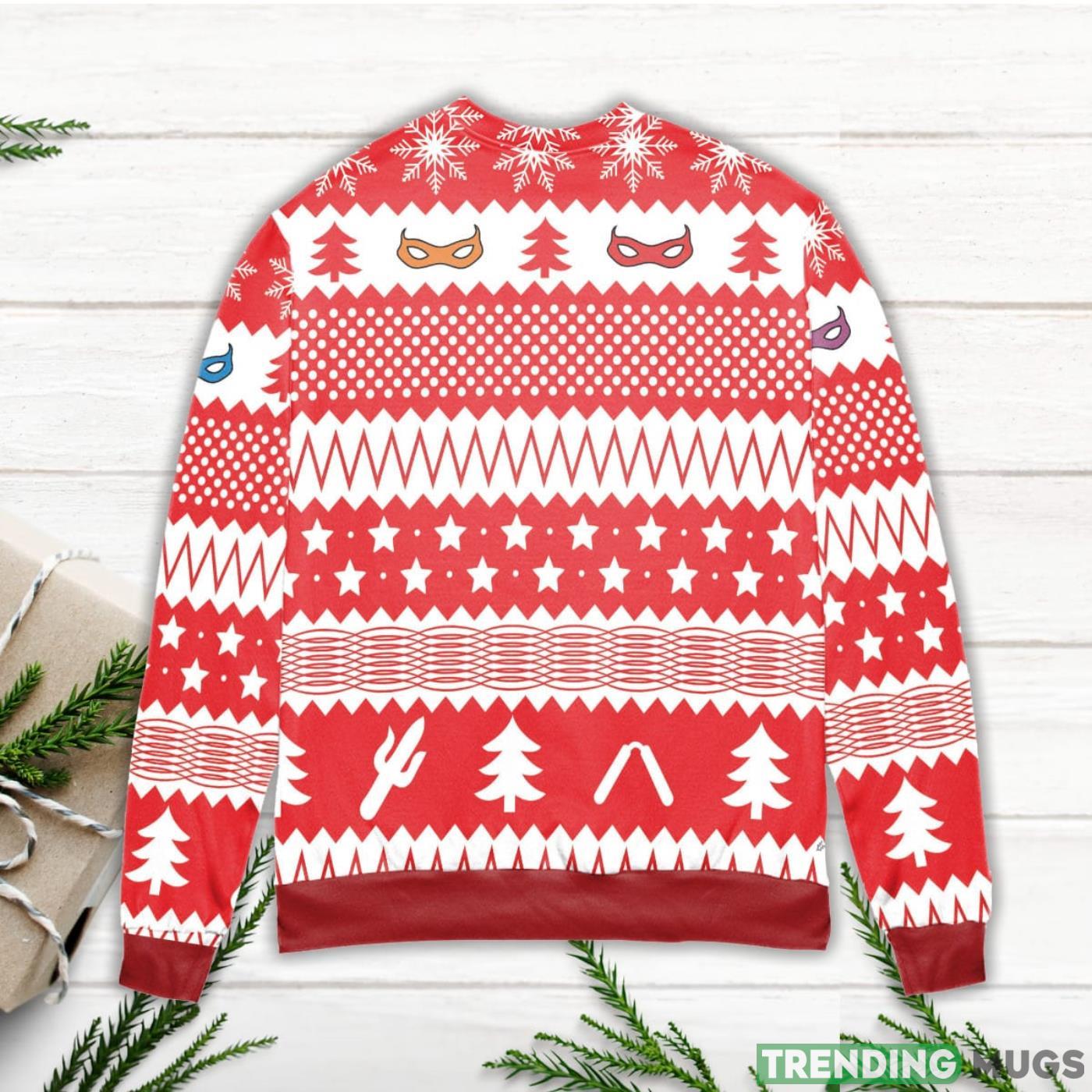 Teenage Mutant Ninja Turtles Pine Tree and Stars Ugly Christmas Sweater Sweater Teenage Mutant Ninja Turtles Pine Tree and Stars Ugly Christmas Sweater Sweater