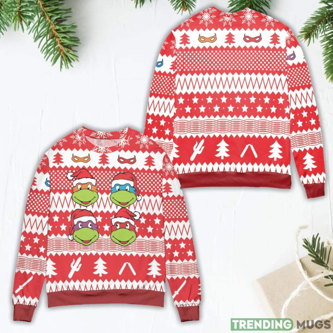 Teenage Mutant Ninja Turtles Pine Tree and Stars Ugly Christmas Sweater Product Photo 1 Teenage Mutant Ninja Turtles Pine Tree and Stars Ugly Christmas Sweater Product Photo 1