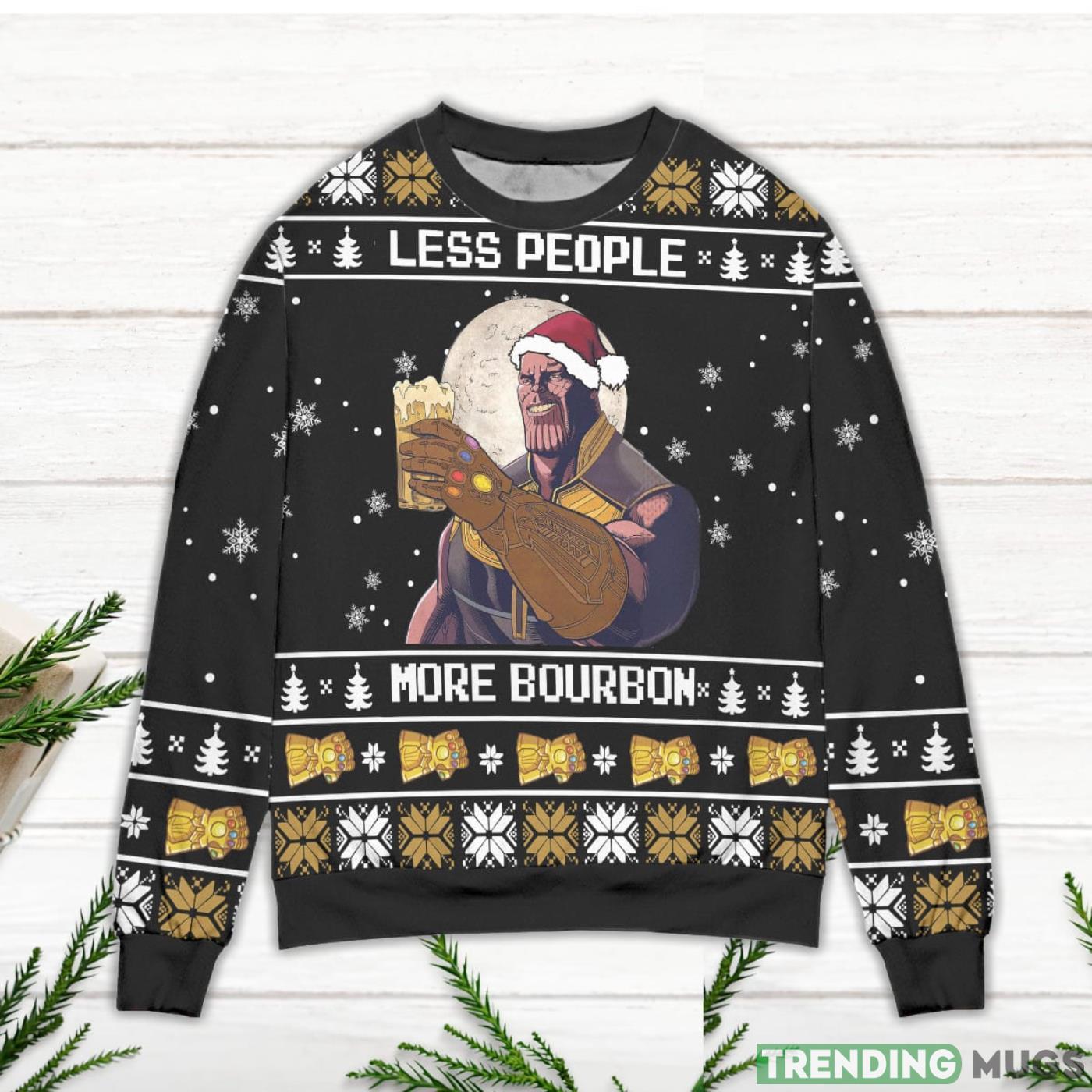 Thanos Less People More Bourbon Snowflake Ugly Christmas Sweater Sweater Thanos Less People More Bourbon Snowflake Ugly Christmas Sweater Sweater