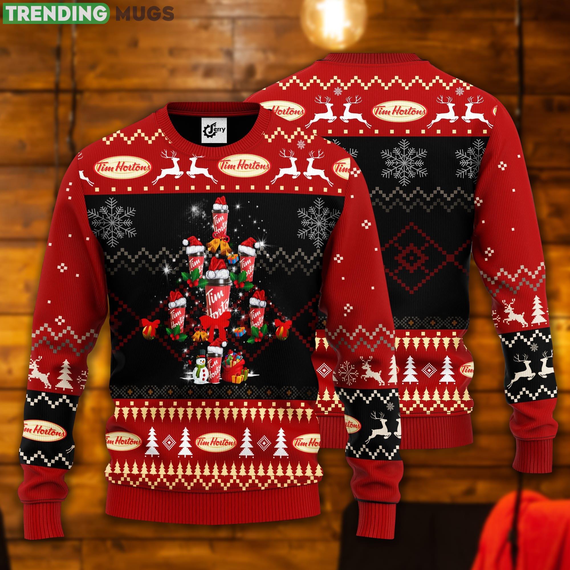 Tim Hortons Christmas Tree Ugly Christmas Sweater Product Photo 1 Tim Hortons Christmas Tree Ugly Christmas Sweater Product Photo 1