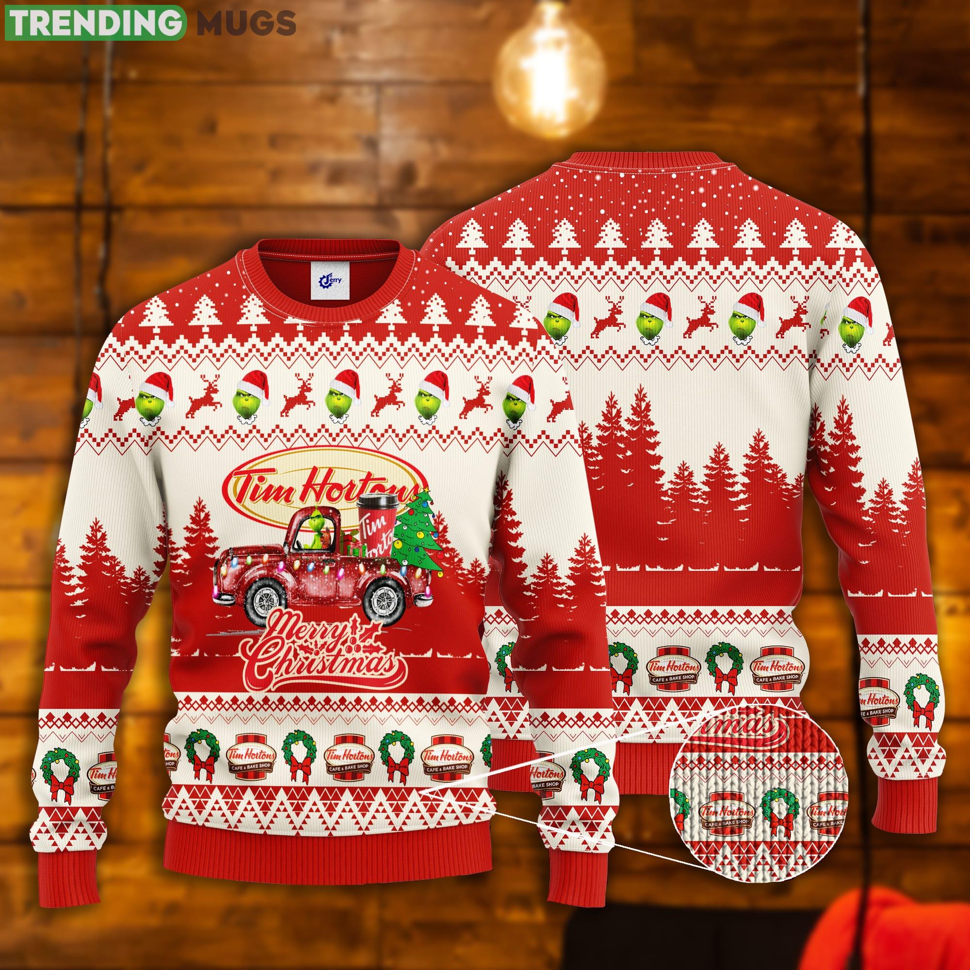 Tim Hortons Grinch Merry Christmas Ugly Christmas Sweater Product Photo 1 Tim Hortons Grinch Merry Christmas Ugly Christmas Sweater Product Photo 1