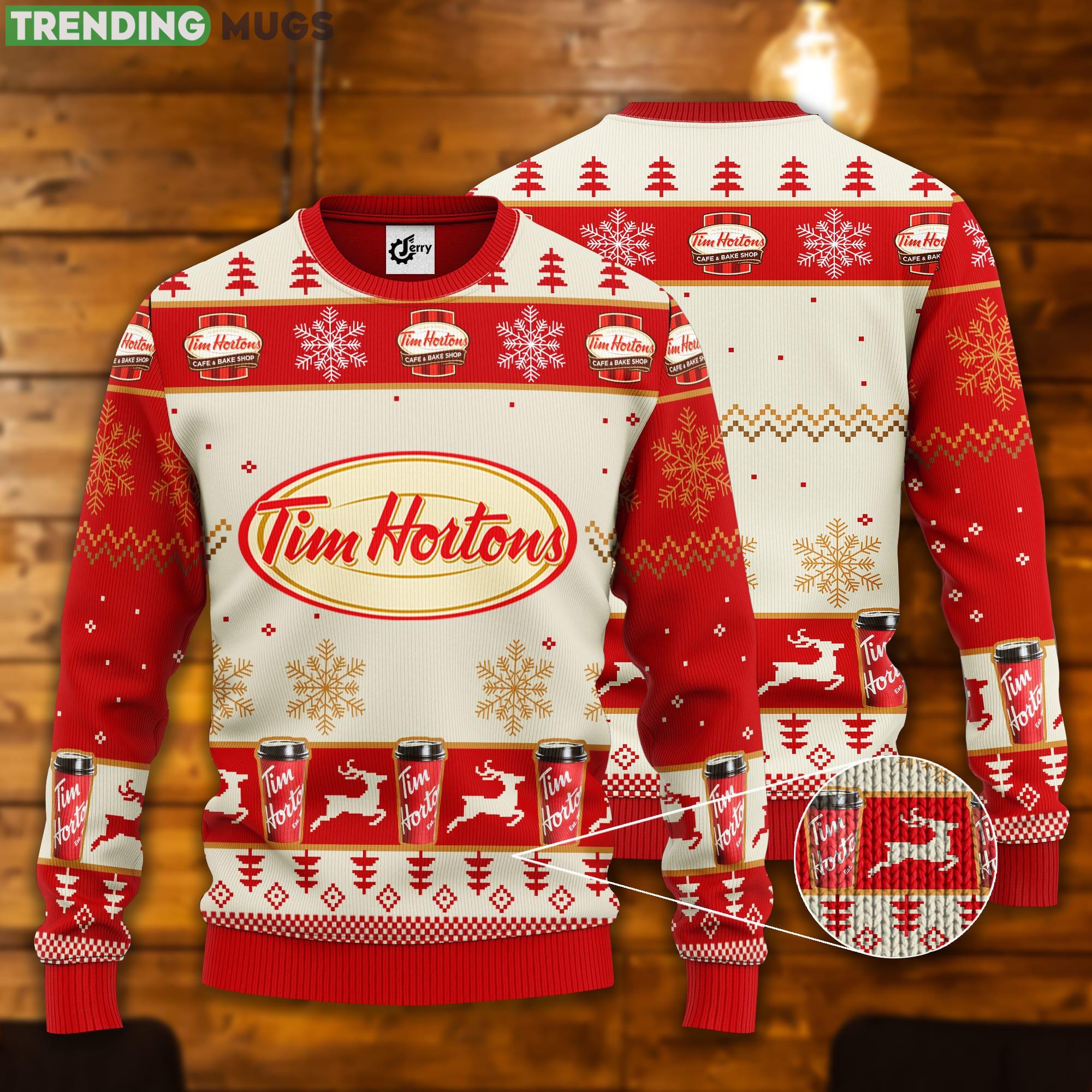 Tim Hortons Ugly Christmas Sweater For Tim Hortons Lover Product Photo 1 Tim Hortons Ugly Christmas Sweater For Tim Hortons Lover Product Photo 1