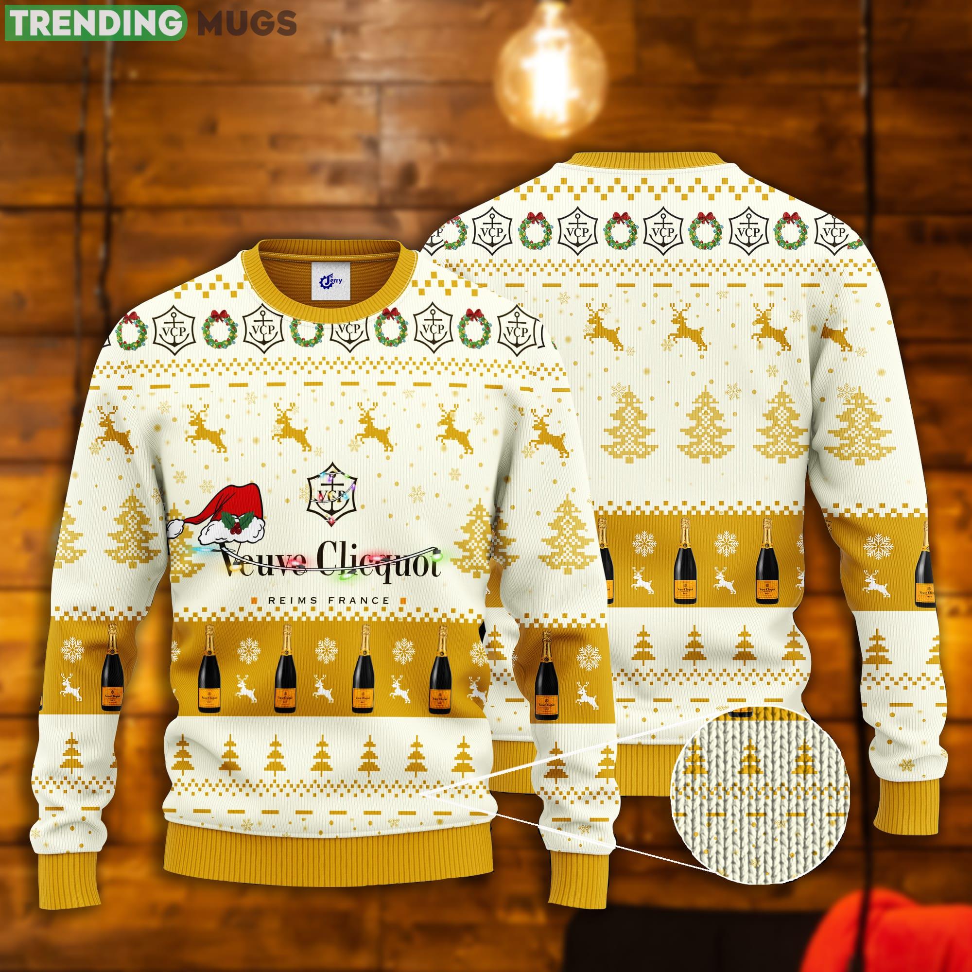 Veuve Clicquot Santa Hat Christmas Ugly Christmas Sweater Product Photo 1 Veuve Clicquot Santa Hat Christmas Ugly Christmas Sweater Product Photo 1