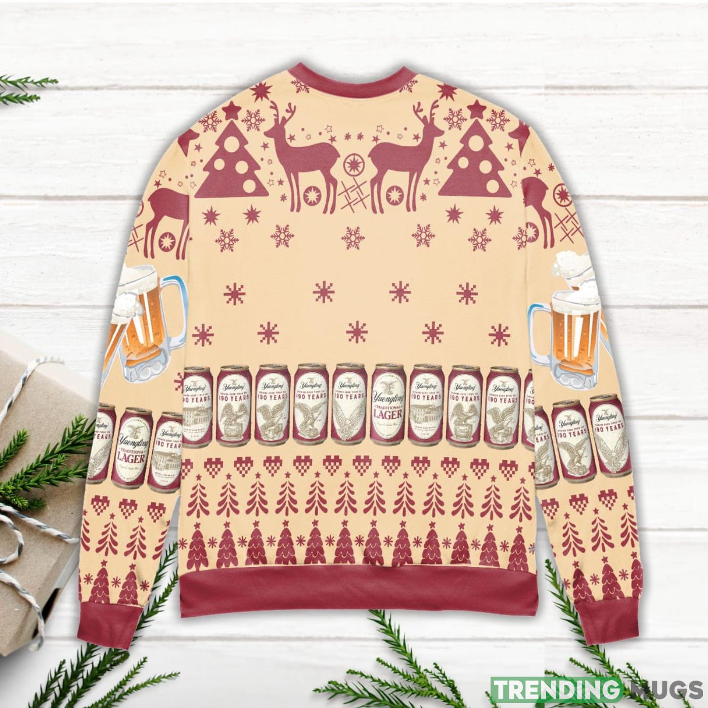 Yuengling Traditional Lager Reindeer & Snowflake Pattern Ugly Christmas Sweater Sweater Yuengling Traditional Lager Reindeer & Snowflake Pattern Ugly Christmas Sweater Sweater