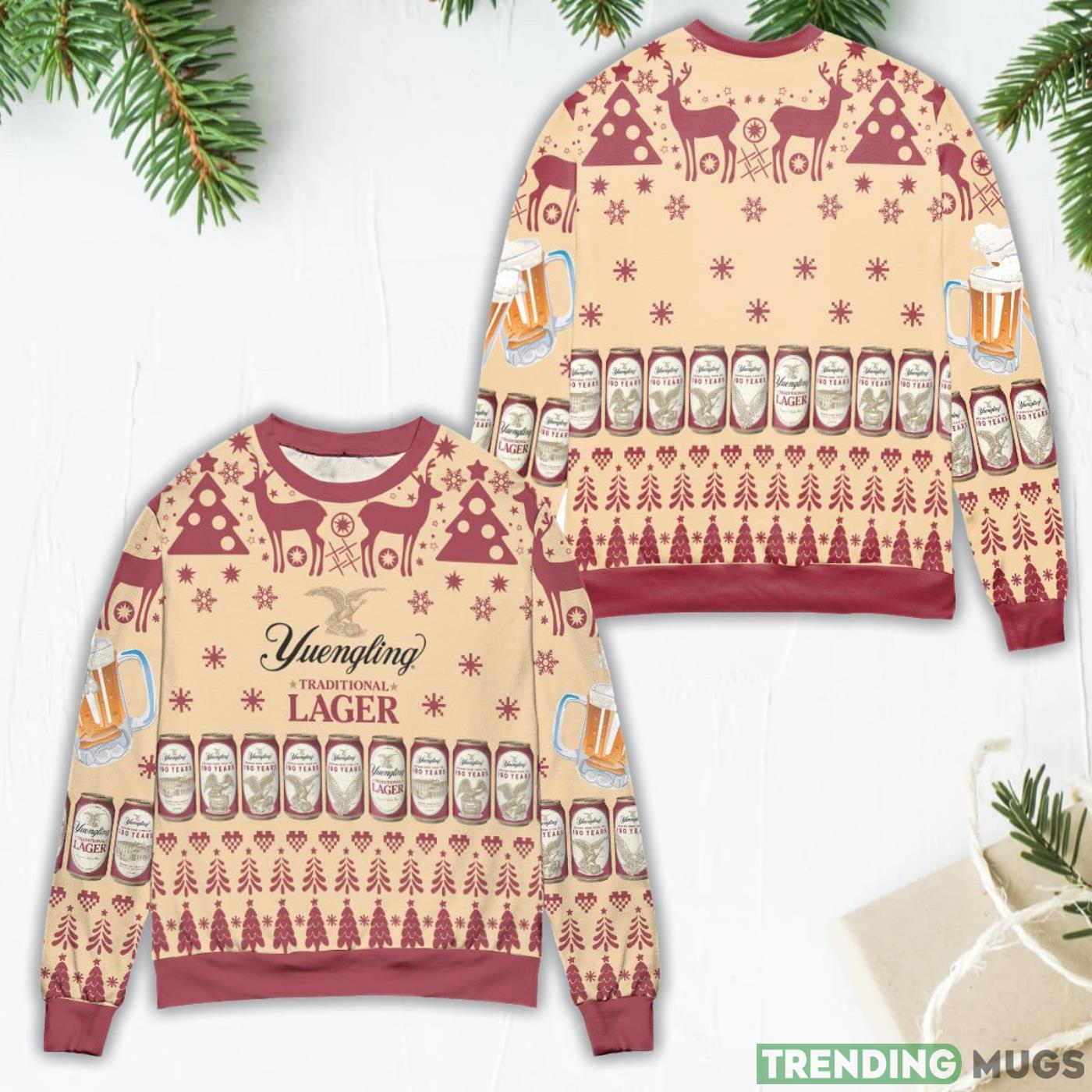 Yuengling Traditional Lager Reindeer & Snowflake Pattern Ugly Christmas Sweater Product Photo 1 Yuengling Traditional Lager Reindeer & Snowflake Pattern Ugly Christmas Sweater Product Photo 1