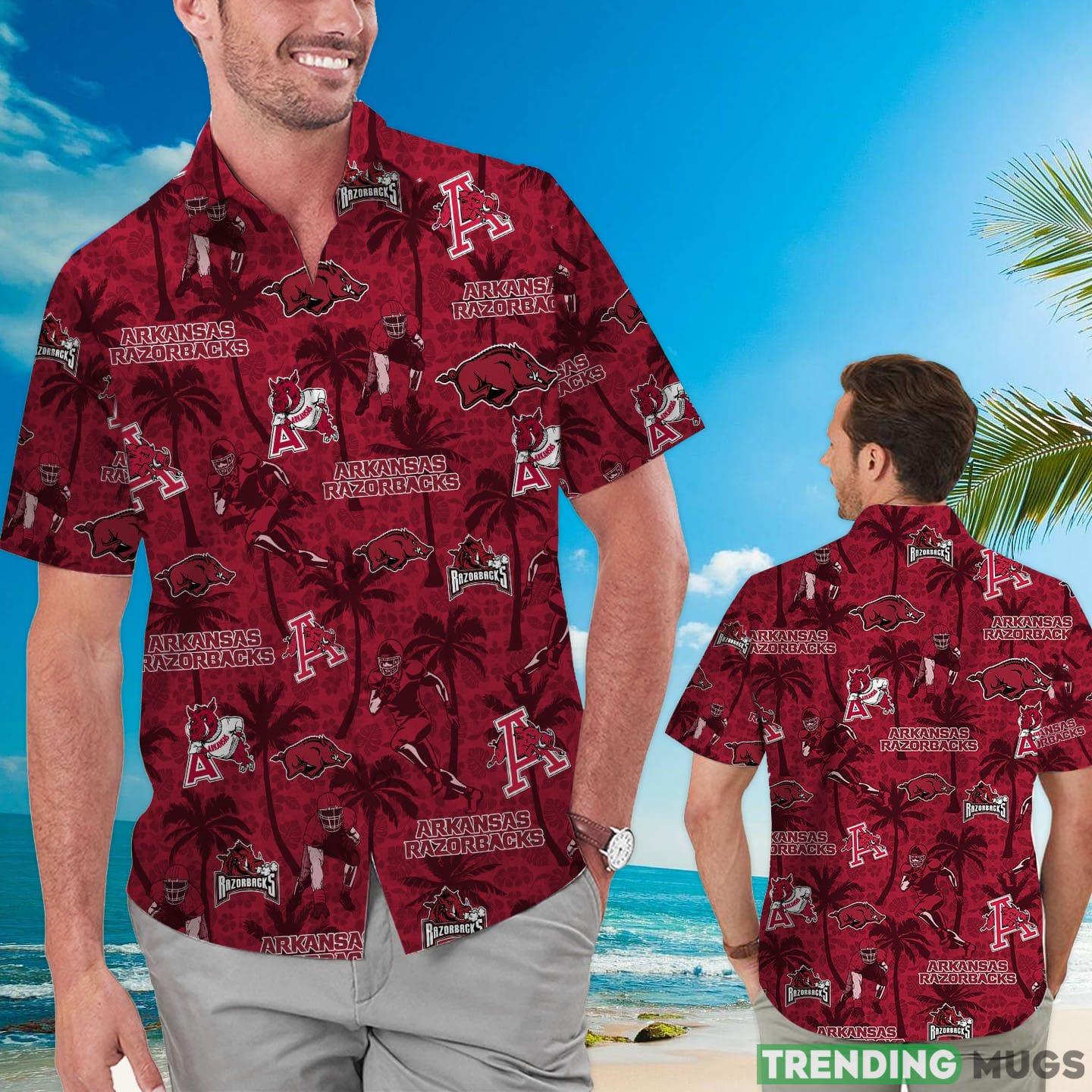 Arkansas Razorbacks Tropical Beach Coconut Tree Hawaiian Shirt Product Photo 1 Arkansas Razorbacks Tropical Beach Coconut Tree Hawaiian Shirt Product Photo 1