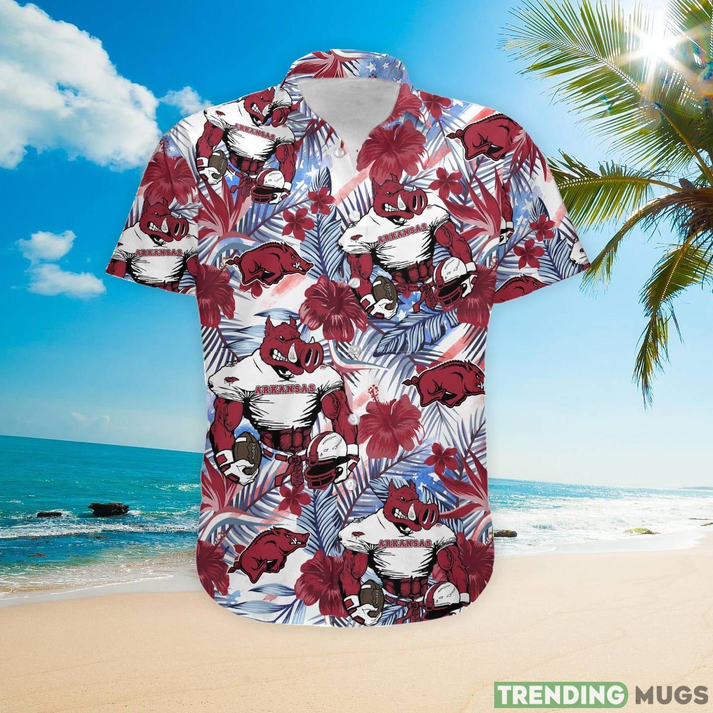 Arkansas Razorbacks Tropical Floral Custom Name Aloha Hawaiian Shirt Hawaiian Shirt Arkansas Razorbacks Tropical Floral Custom Name Aloha Hawaiian Shirt Hawaiian Shirt