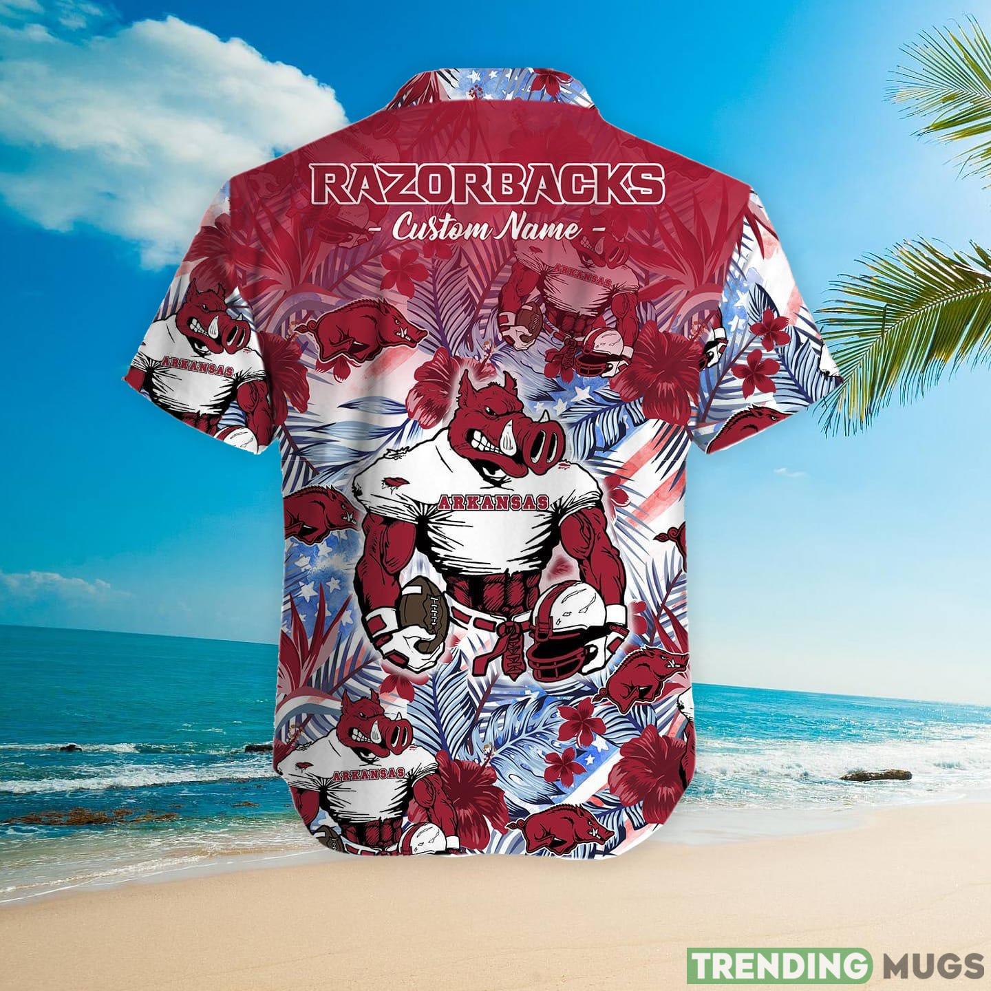 Arkansas Razorbacks Tropical Floral Custom Name Aloha Hawaiian Shirt Hawaiian Shirt Arkansas Razorbacks Tropical Floral Custom Name Aloha Hawaiian Shirt Hawaiian Shirt