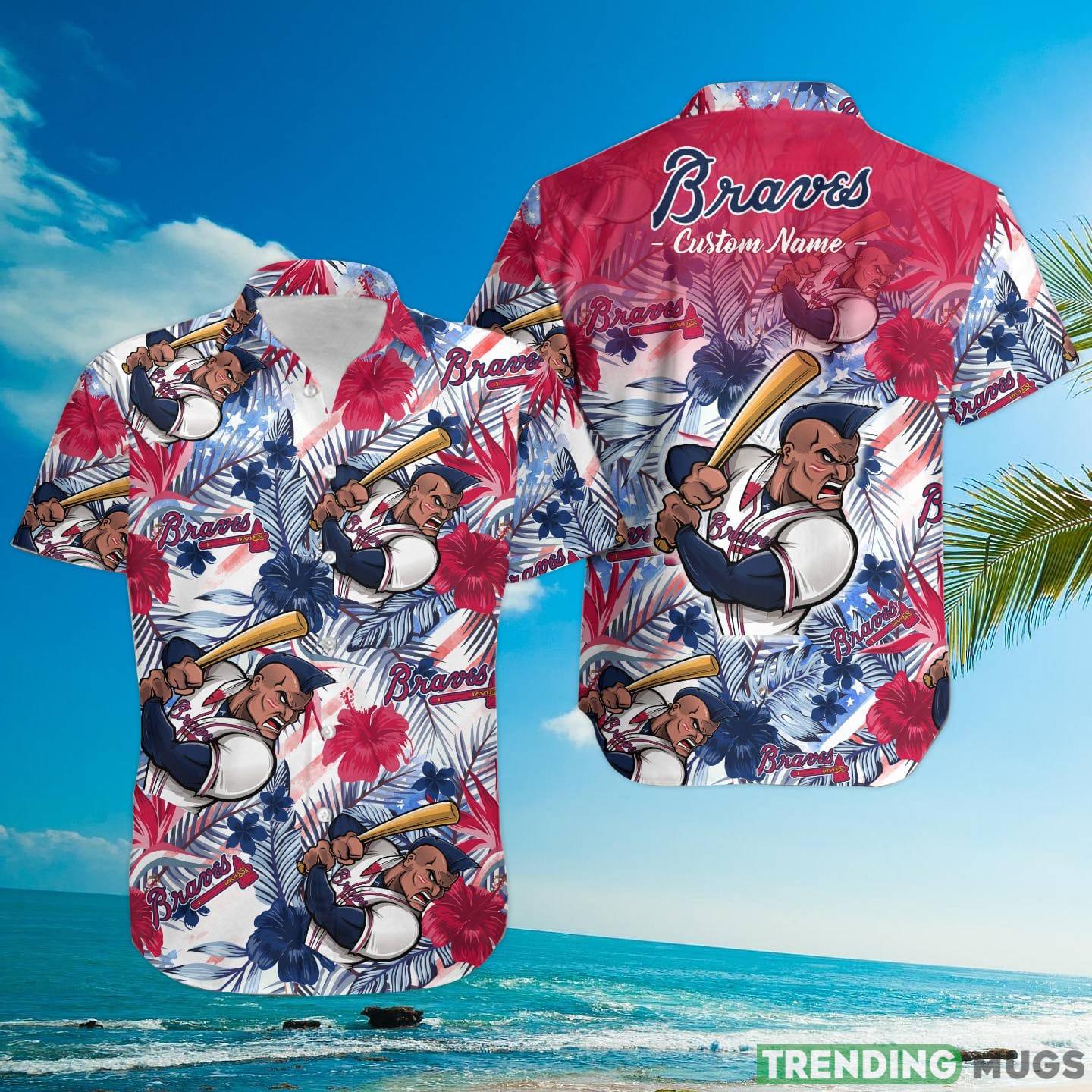 Atlanta Braves Tropical Floral Custom Name Aloha Hawaiian Shirt Hawaiian Shirt Atlanta Braves Tropical Floral Custom Name Aloha Hawaiian Shirt Hawaiian Shirt
