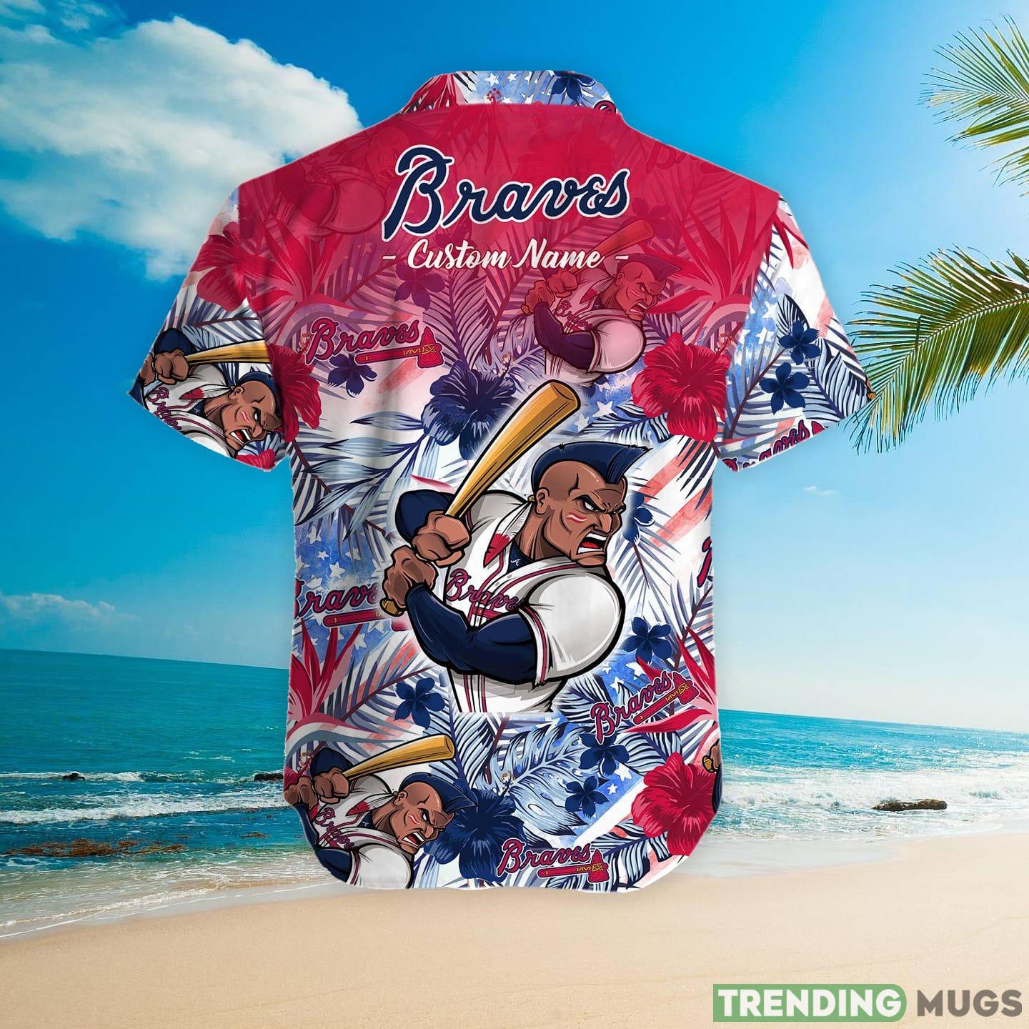Atlanta Braves Tropical Floral Custom Name Aloha Hawaiian Shirt Hawaiian Shirt Atlanta Braves Tropical Floral Custom Name Aloha Hawaiian Shirt Hawaiian Shirt