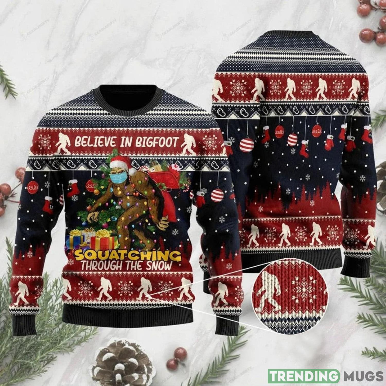 Believe In Bigfoot Ugly Christmas Sweater Product Photo 1 Believe In Bigfoot Ugly Christmas Sweater Product Photo 1