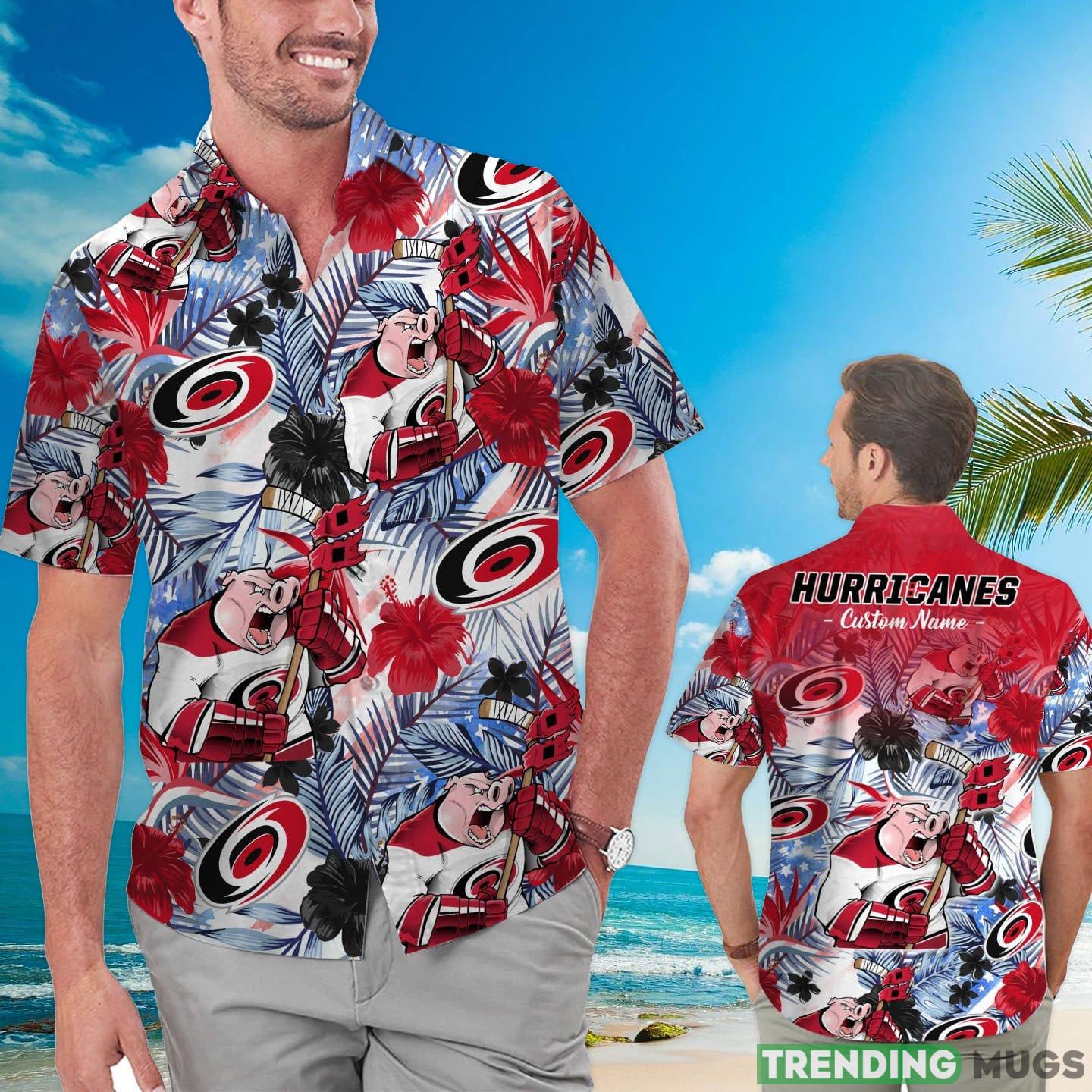 Carolina Hurricanes Tropical Floral Custom Name Aloha Hawaiian Shirt Product Photo 1 Carolina Hurricanes Tropical Floral Custom Name Aloha Hawaiian Shirt Product Photo 1