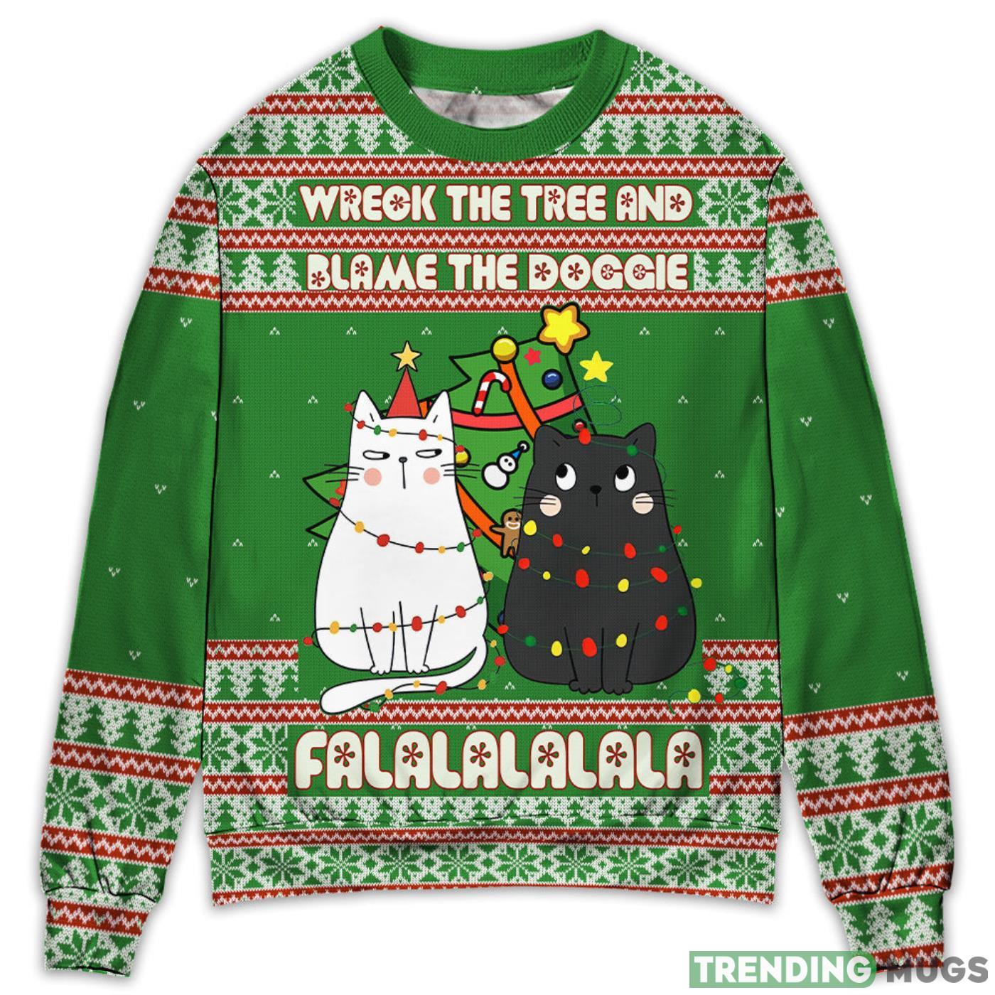 Cat Wreck The Tree Meowy Christmas Sweatshirt Sweater QcN Product Photo 1 Cat Wreck The Tree Meowy Christmas Sweatshirt Sweater QcN Product Photo 1