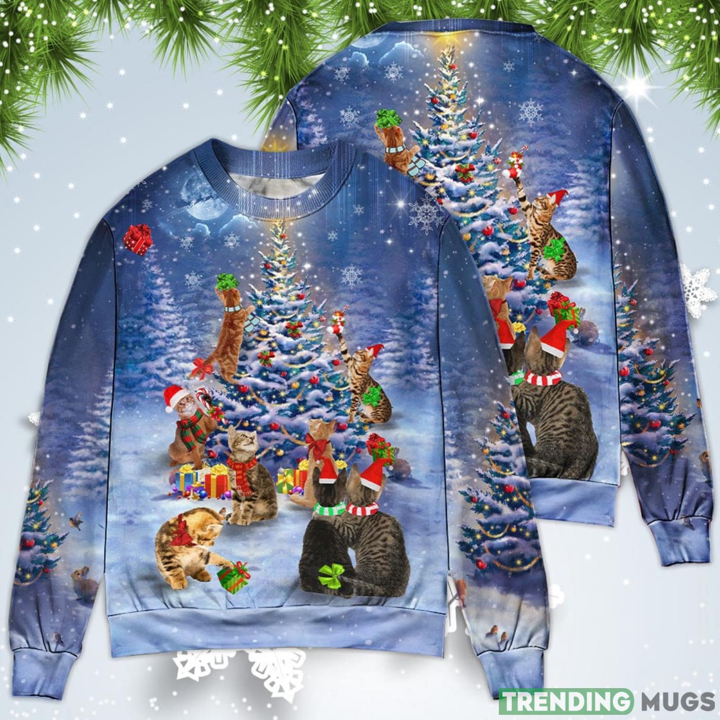 Cats Love Tree Christmas Sweatshirt Sweater Sweater Cats Love Tree Christmas Sweatshirt Sweater Sweater